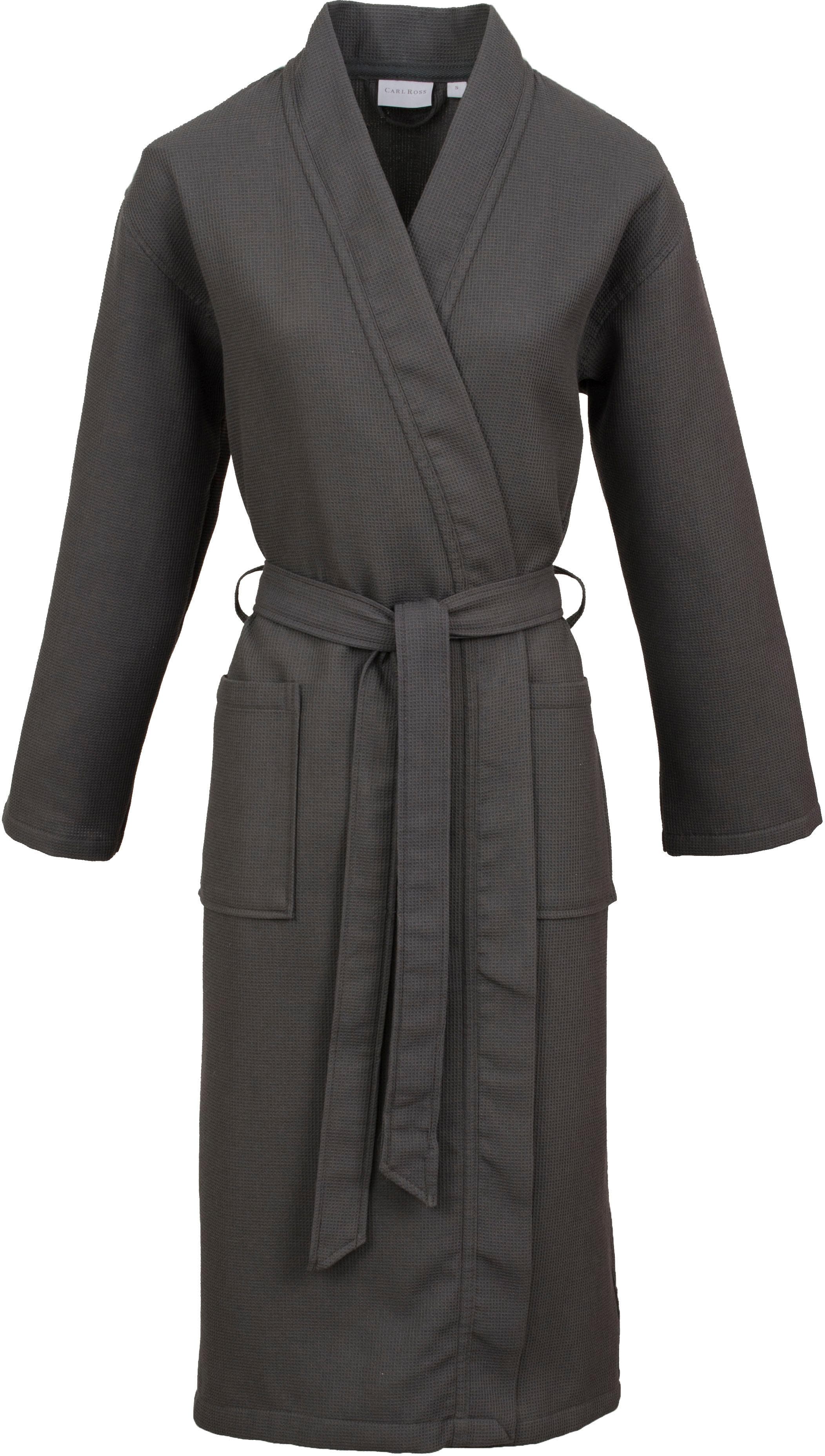 Unisex-Bademantel Carl Ross Grau Piqué Langform