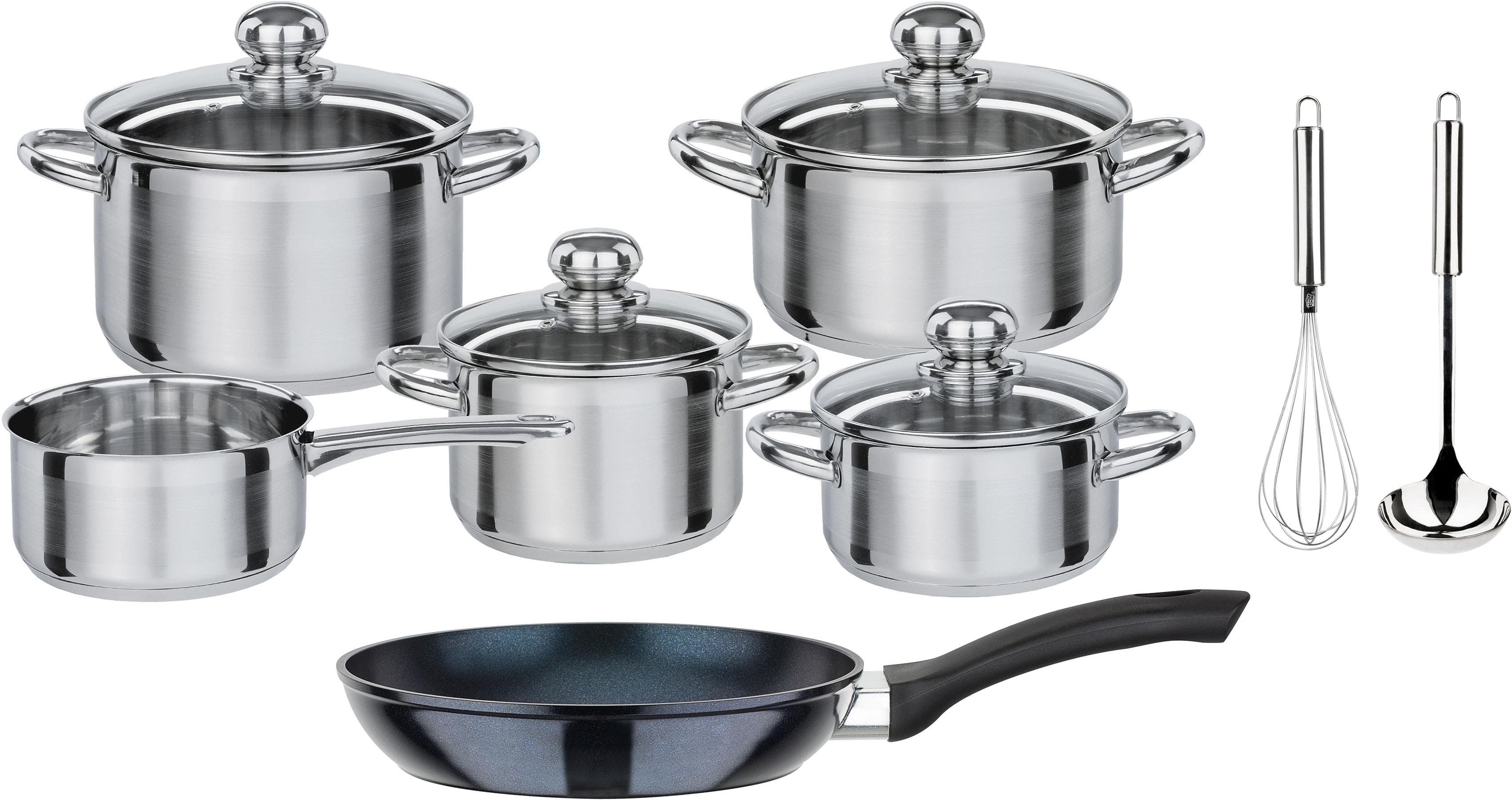 Topf-Set GSW Silver Star 7-tlg. Edelstahl blau Induktion