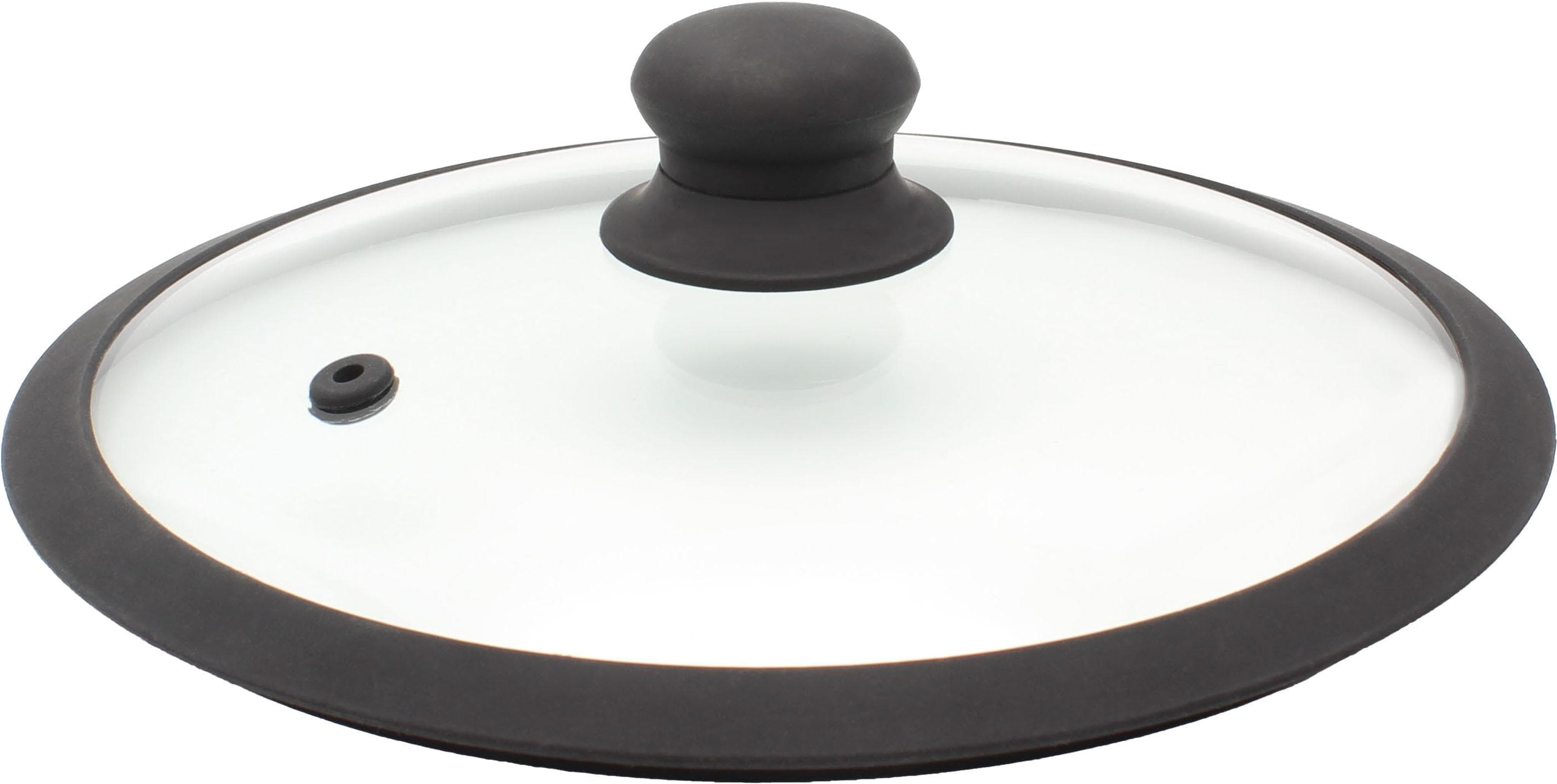 Krüger Glasdeckel Saphir mit Soft-Touch-Knopf transparent