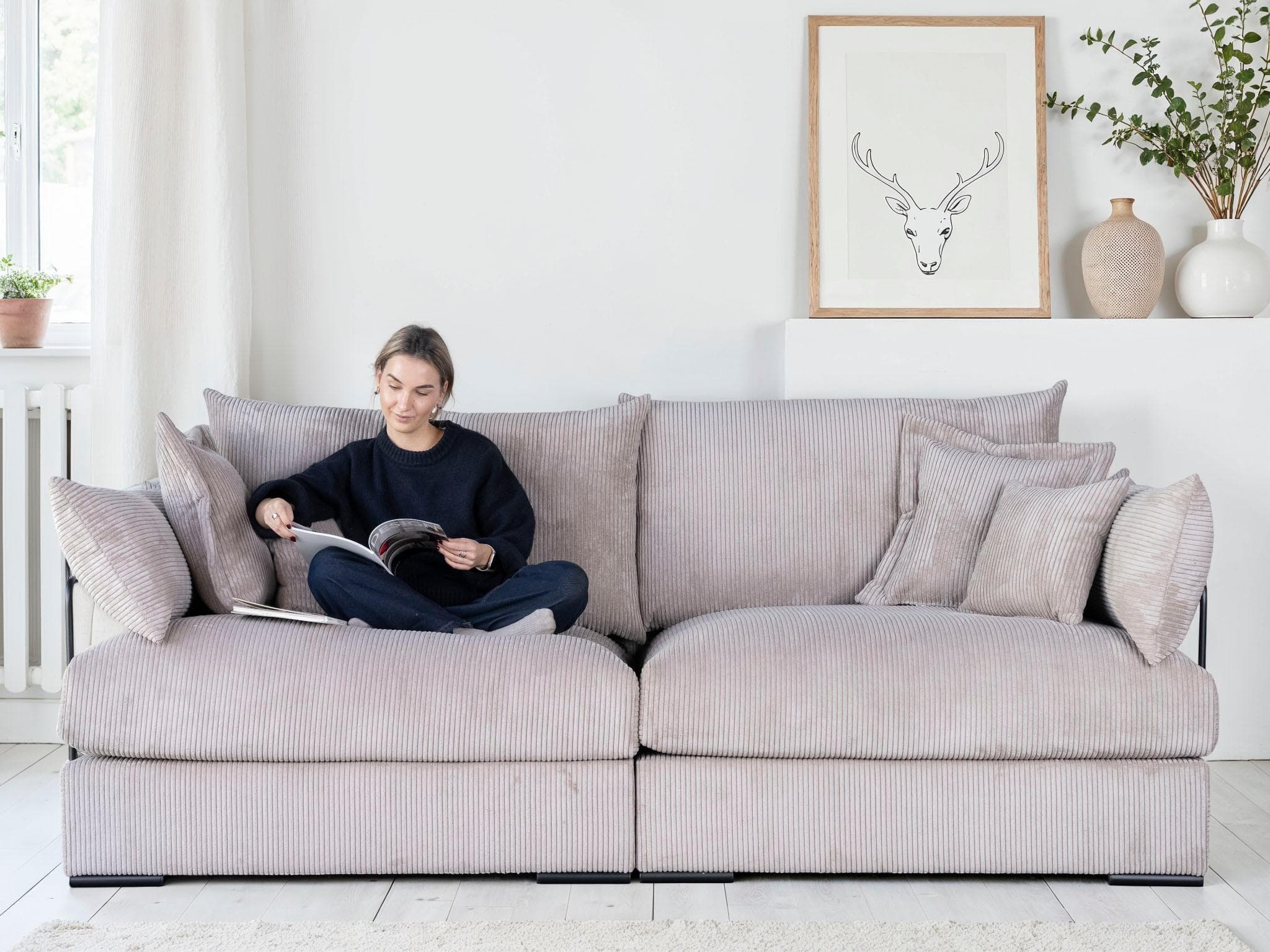 Big-Sofa HOME AFFAIRE Casa 247 cm Cord Federkern