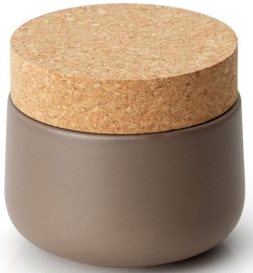CONTINENTA Vorratsdose grau taupe mit Korkdeckel
