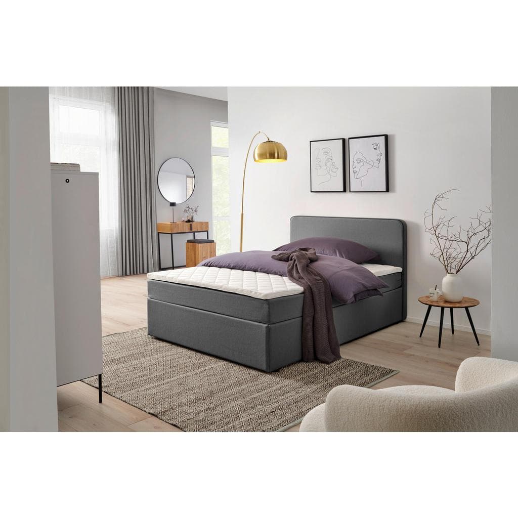 P & B Boxspringbett Grau 140x200 cm