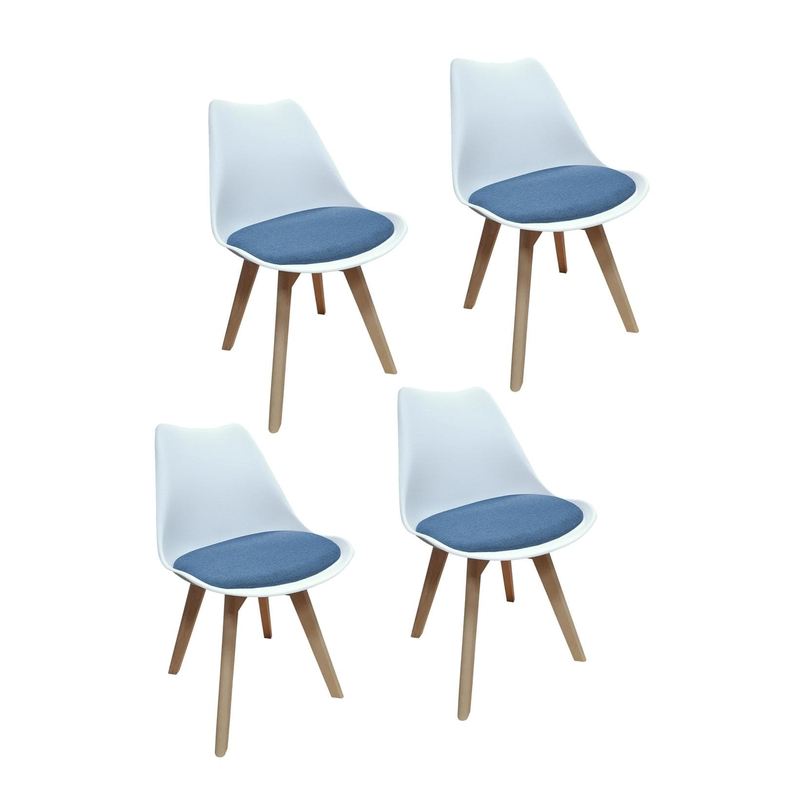 HTI-Living Stuhl Atlanta Weiß Blau Webstoff Modern