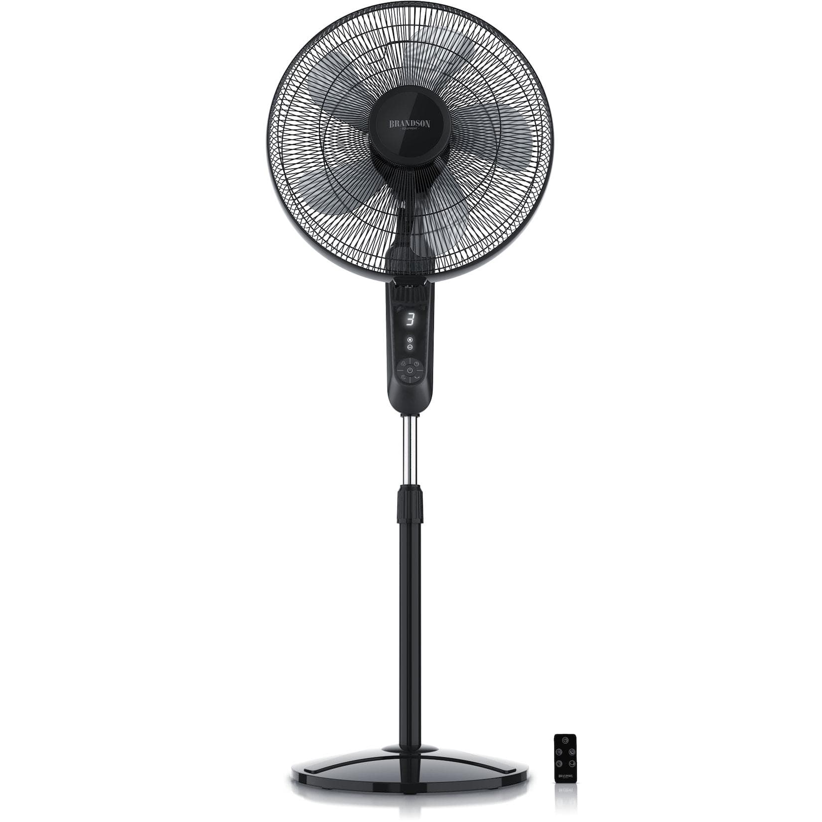 Brandson Standventilator Standlüfter mit Fernbedienung, Oszillation, 60 W, 40 cm Ø, Preisträger 2025, Lüfter mit Display, Höhe & Kopf verstellbar