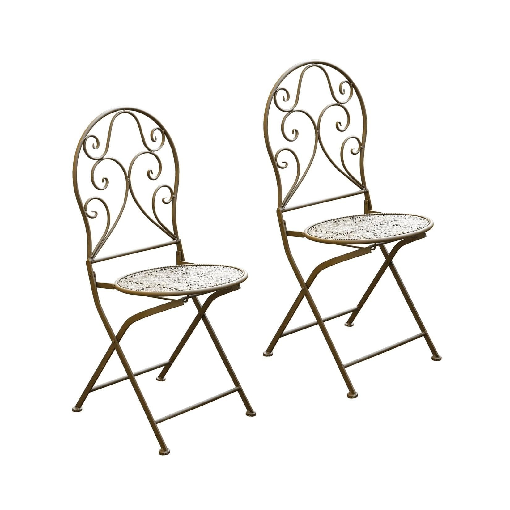 HTI-Living Gartenstuhl 2er-Set Lani Antik Metall