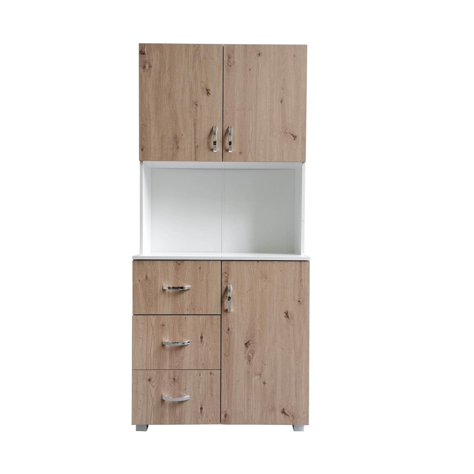 HTI-Living Küchenschrank Weiß Eiche Optike