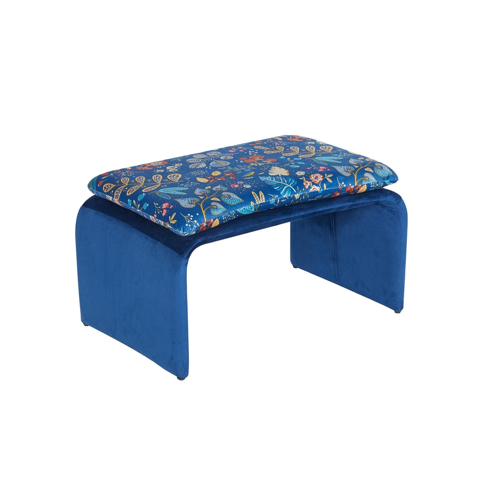 HTI-Living Polsterhocker Vance Blau Retro-Design