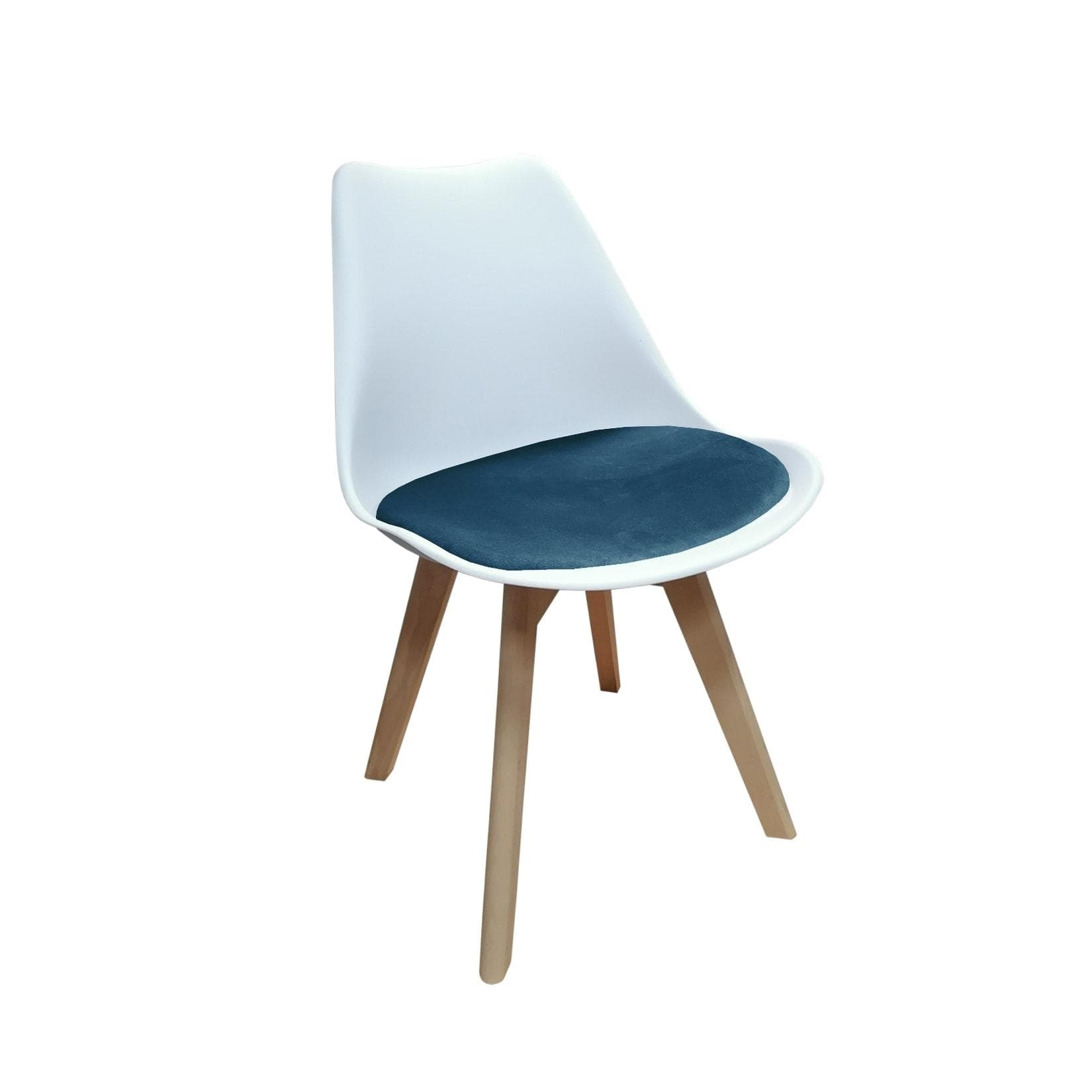 HTI-Living Stuhl Atlanta Weiß Velvet Blau Modern