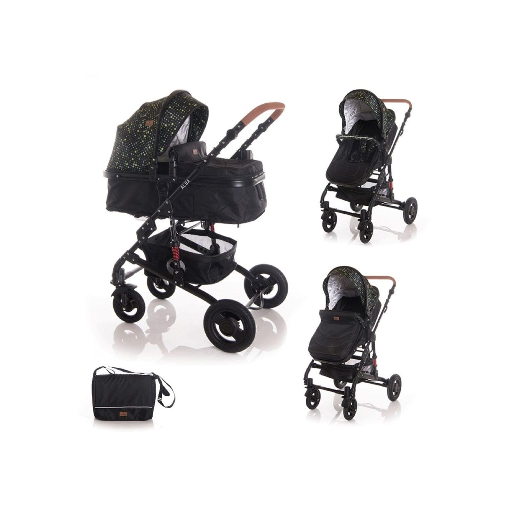 Lorelli Kinderwagen Alba 2 in 1 Sportsitz Babywanne schwarz