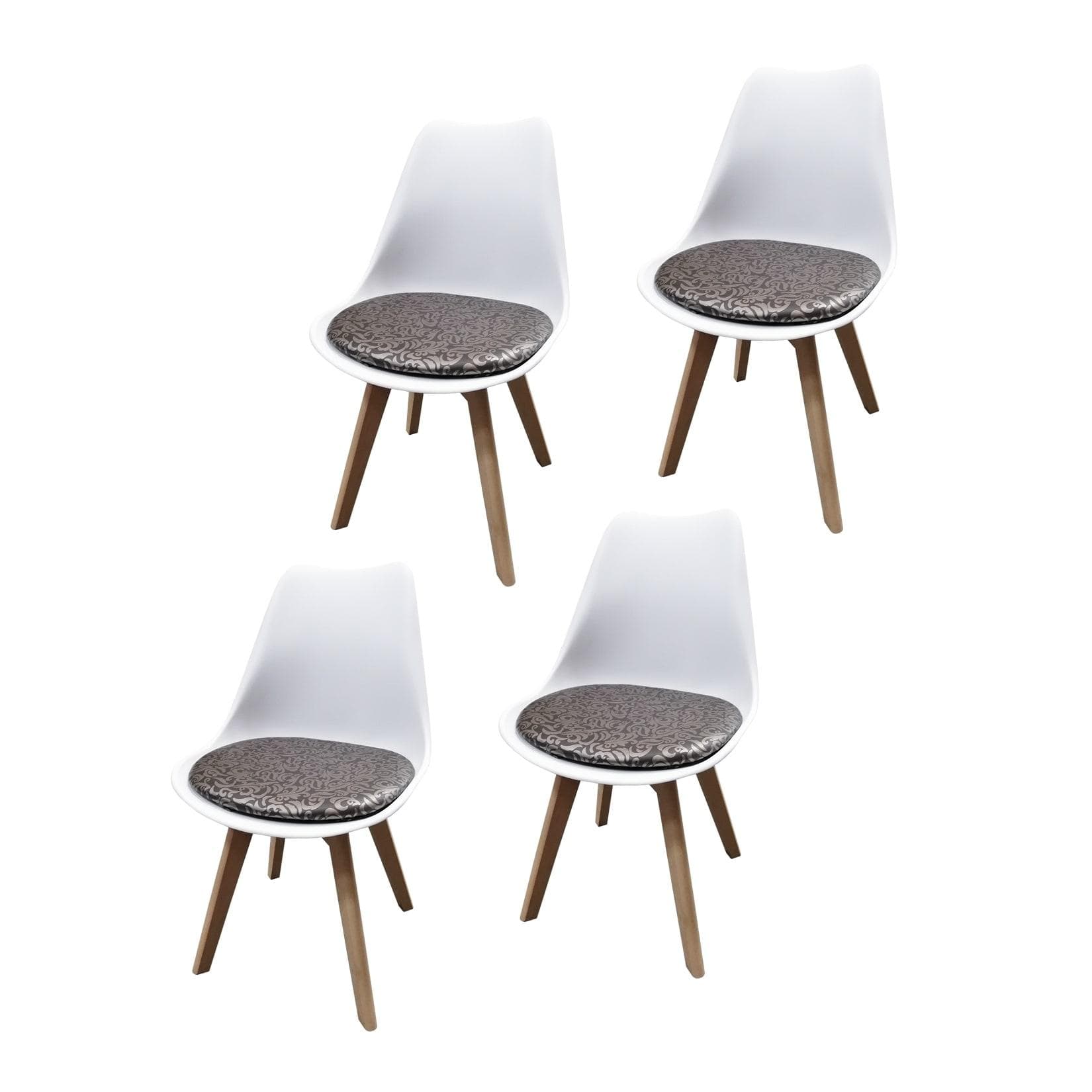 HTI-Living Stuhl Atlanta Weiß PU Braun Muster