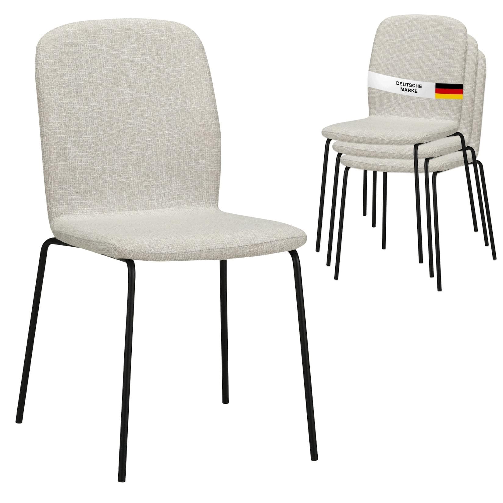 Albatros Esszimmerstühle 4er Set ENNA Beige Stapelbar
