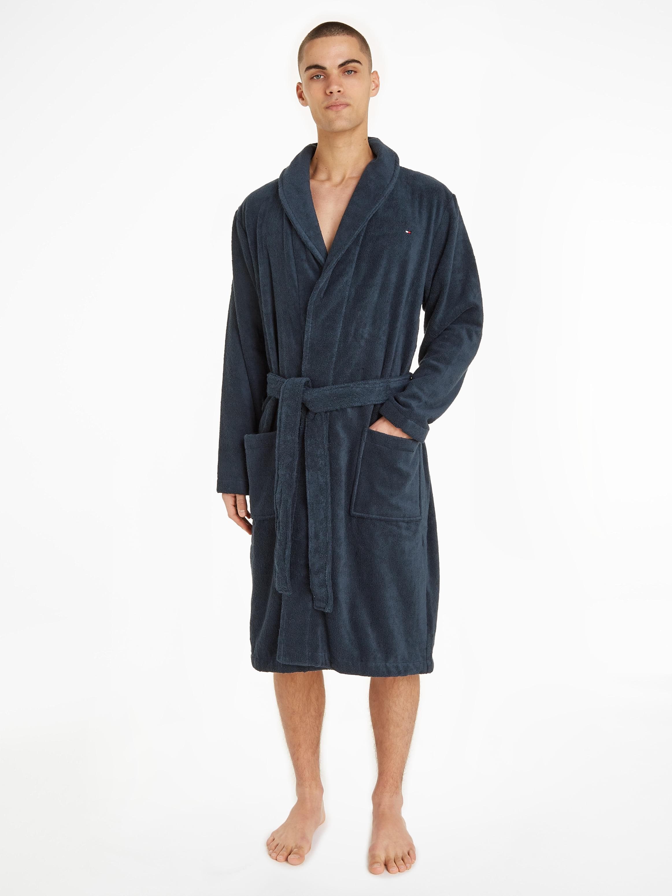 Bademantel Gr. L, blau (navy), L (52), Baumwoll-Webfrottier, TOMMY HILFIGER UNDERWEAR