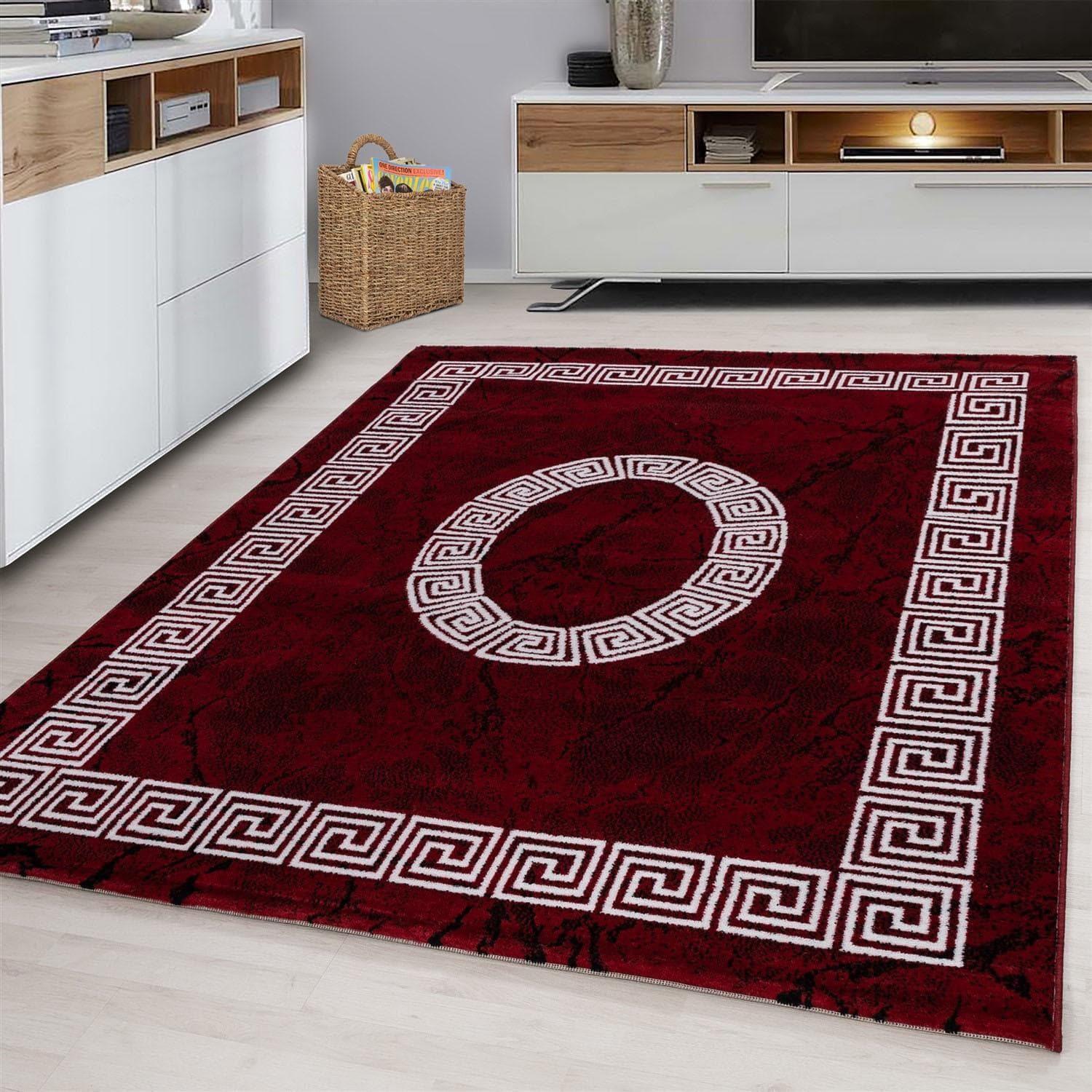 Ayyildiz Teppiche PLUS 8009 Rot Gemusterter Flachflor Webteppich