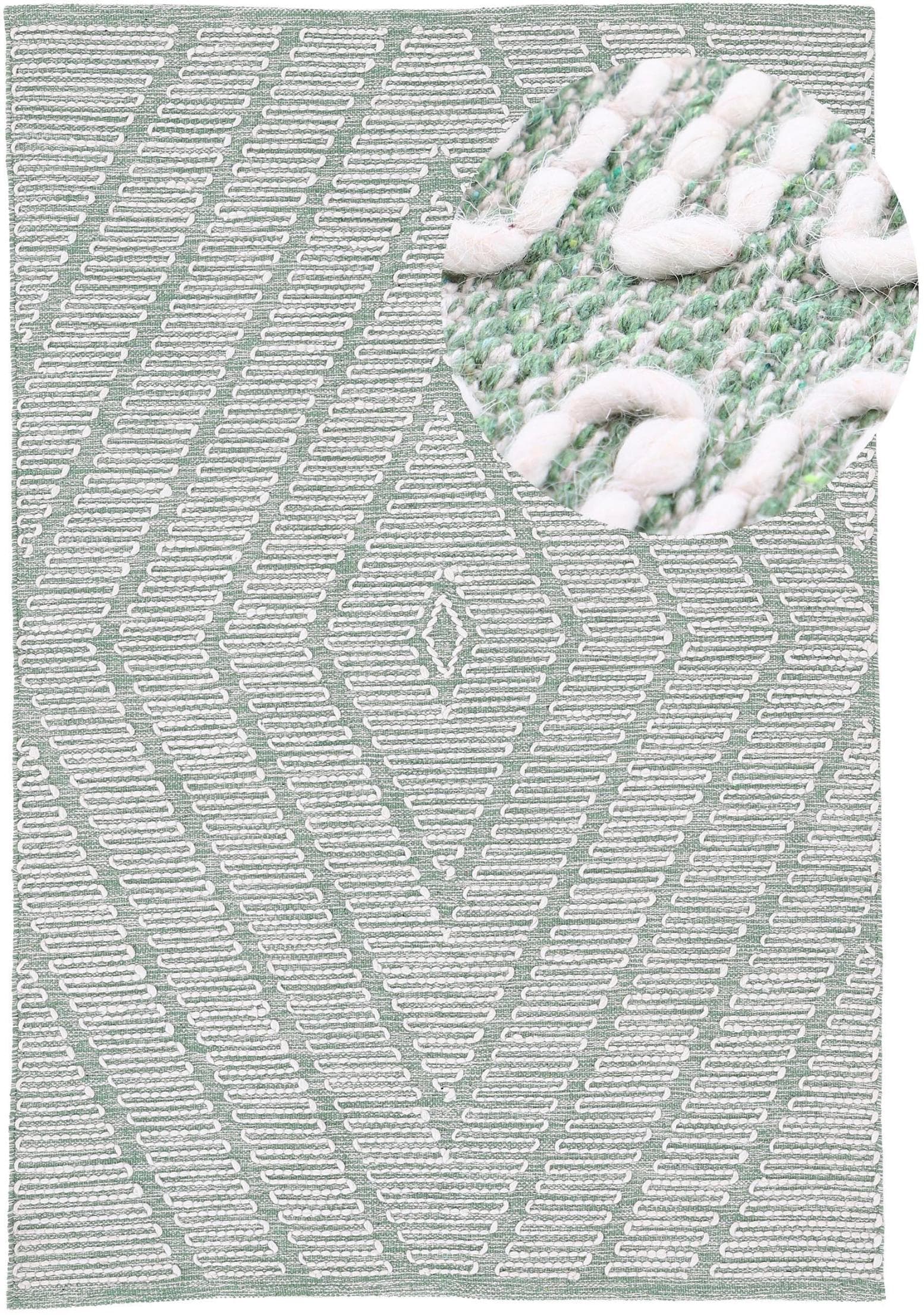 CarpetFine Kelim Durry Teppich Grün Handgewebt Geometrisch