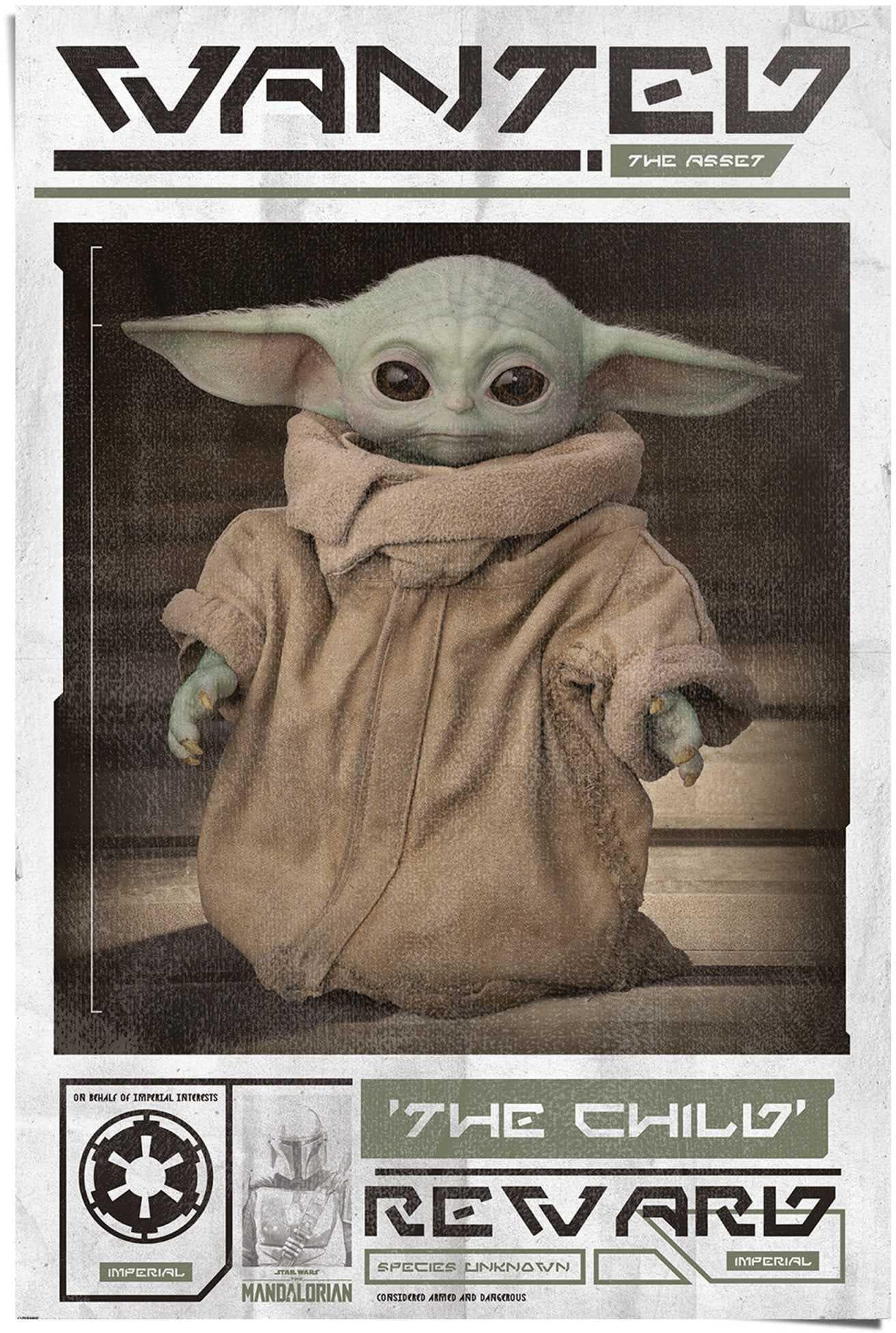 Reinders Poster Baby Yoda The Child Grün Maxi