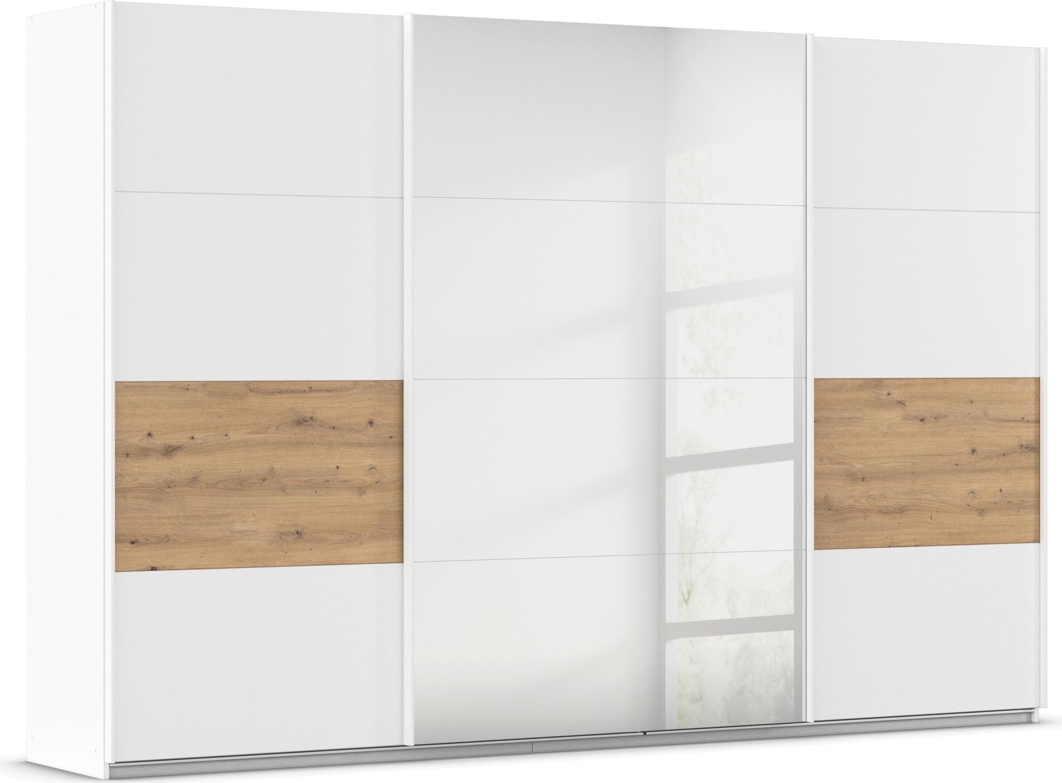 Rauch Schwebetürenschrank CORTONA Weiß Eiche Artisan