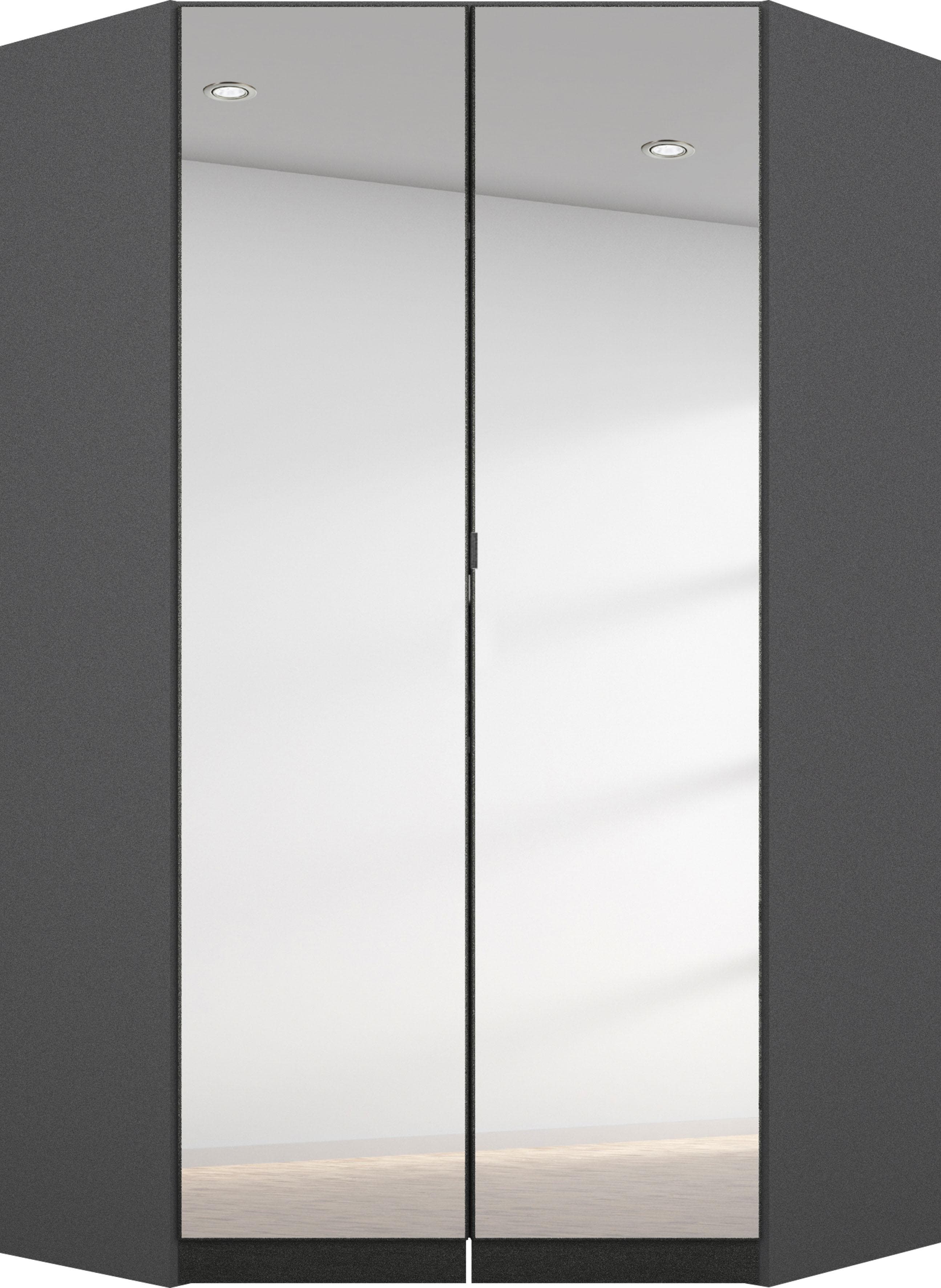 Eckkleiderschrank aus hellem Holz