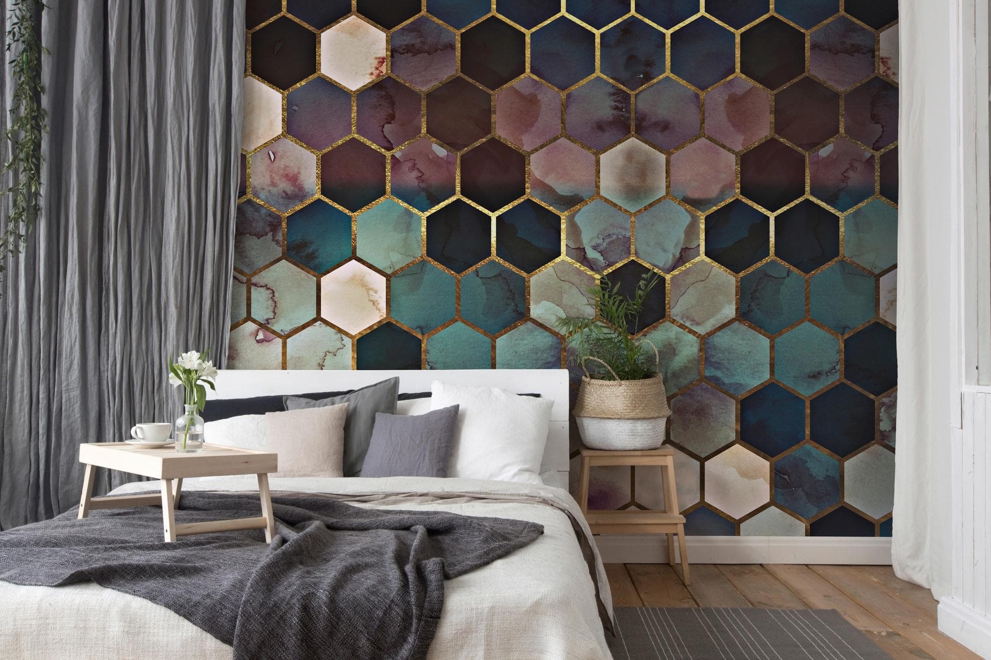 Livingwalls Fototapete ARTist Rugged Marble Vlies Beige Gold