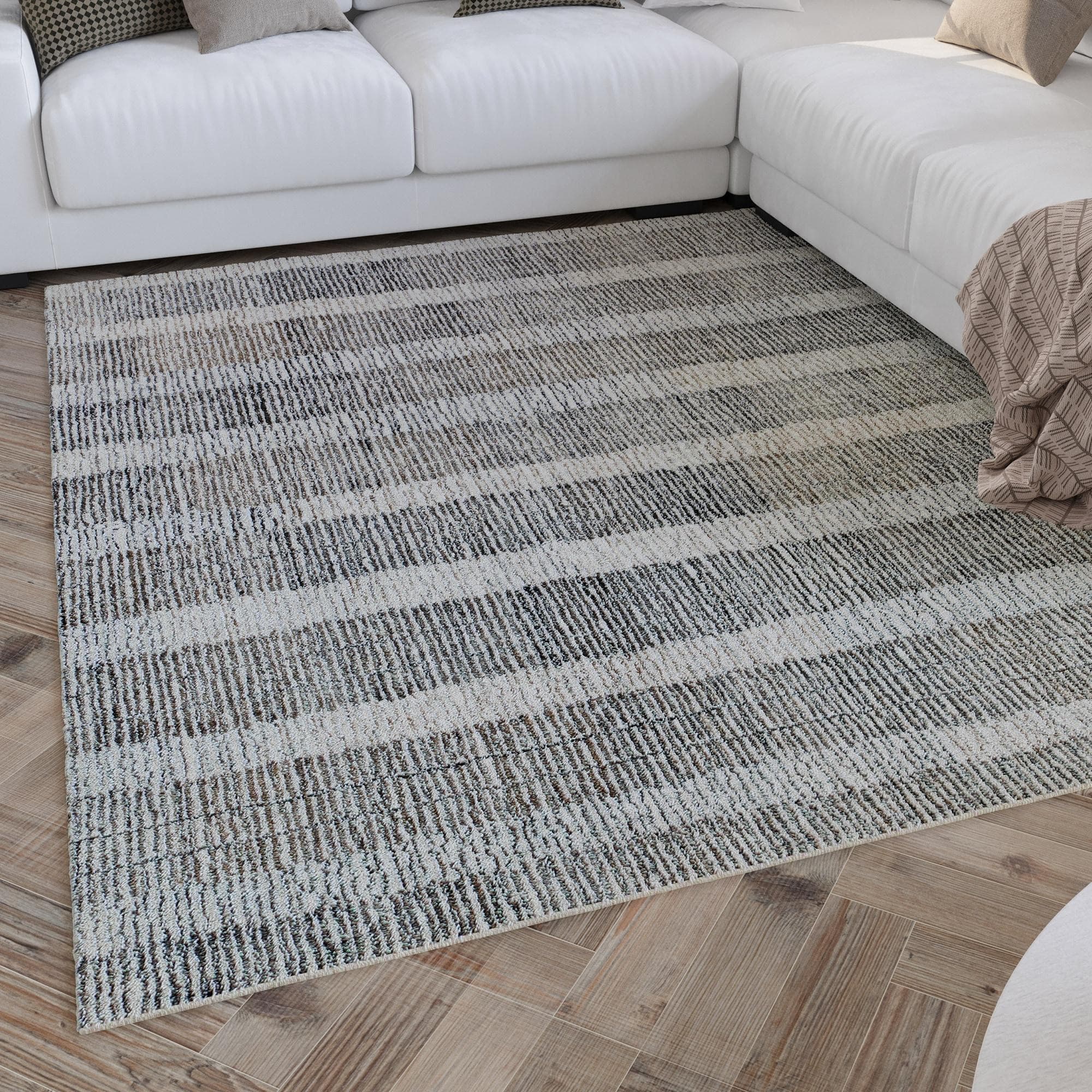 WECON HOME Teppich Hamptons FORTY Beige Grau Kurzflor