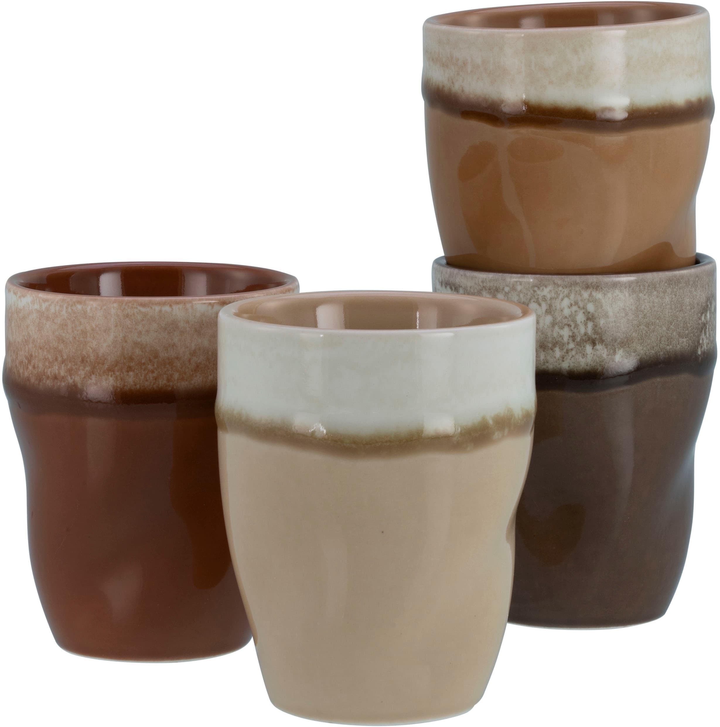 Becher CREATABLE 'Squeezy Mocha Mousse, Kaffeebecher 4-tlg' - Steinzeug