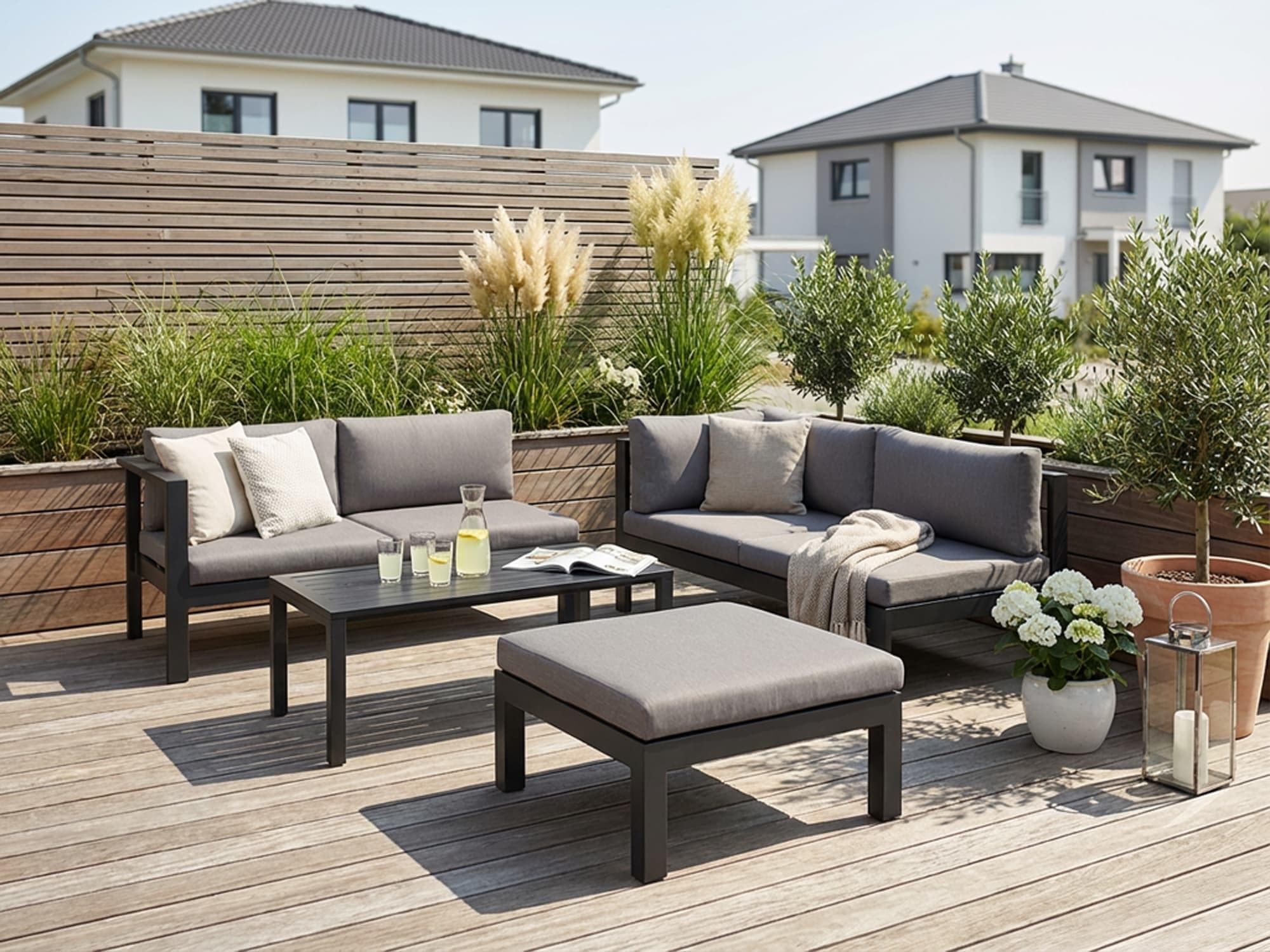 KONIFERA Gartenlounge-Set Dubai Anthrazit Aluminium 5-tlg.