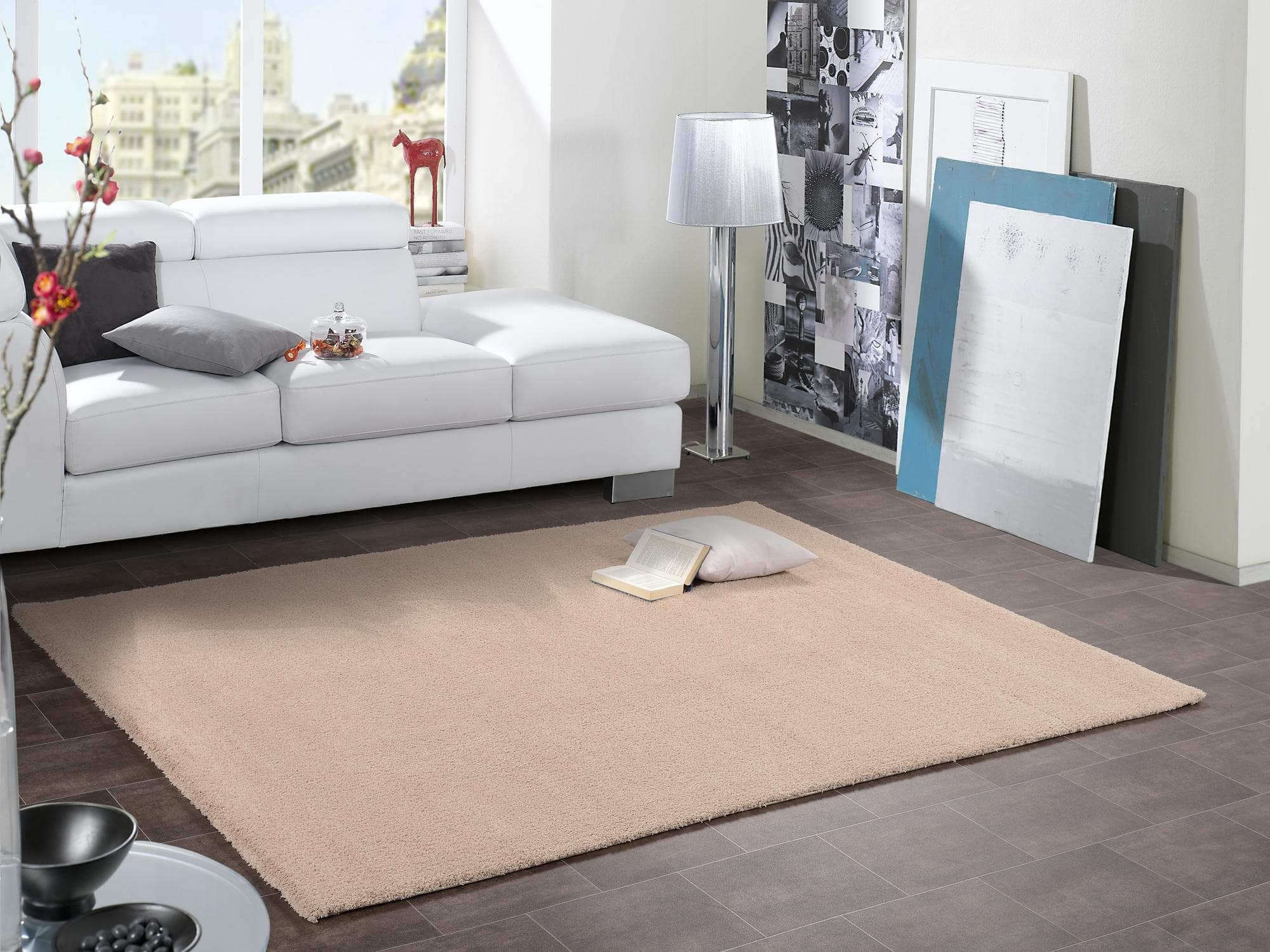 OCI Soft Dream Hochflor-Teppich Beige 200x200 cm