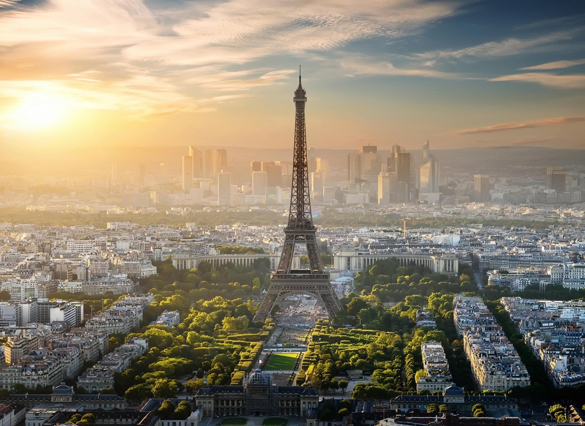 Livingwalls Fototapete Eiffel Tower Grau Grün Gelb Vlies