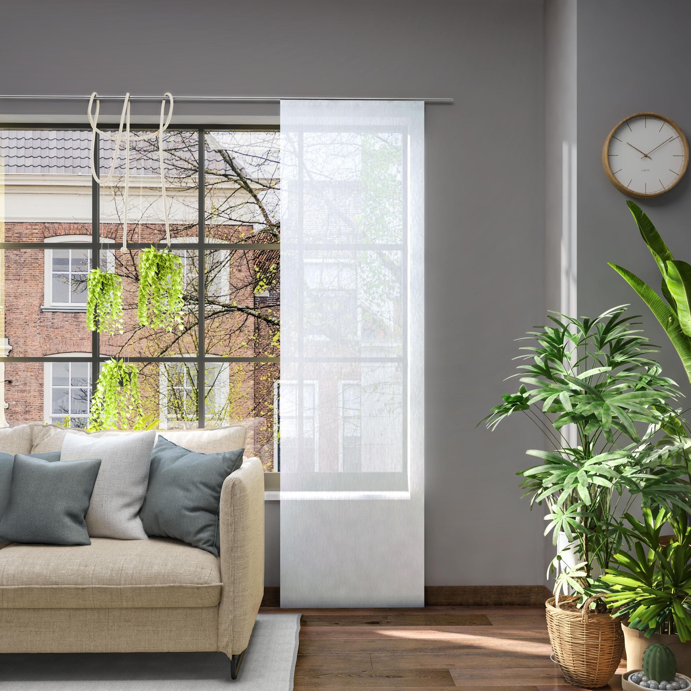 Neutex for you! Schiebegardine Libre-ECO Hellgrau Leinenoptik