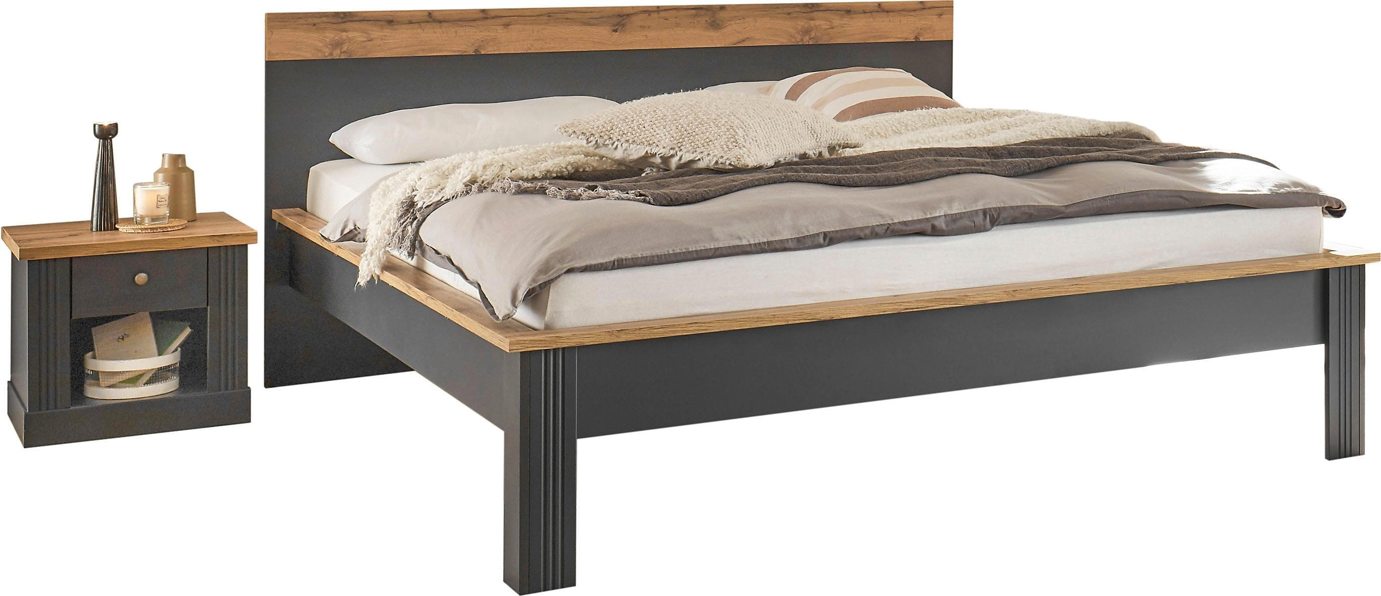 Schlafzimmer-Set OTTO HOME Westminster grau 3-tlg Bett 180x200