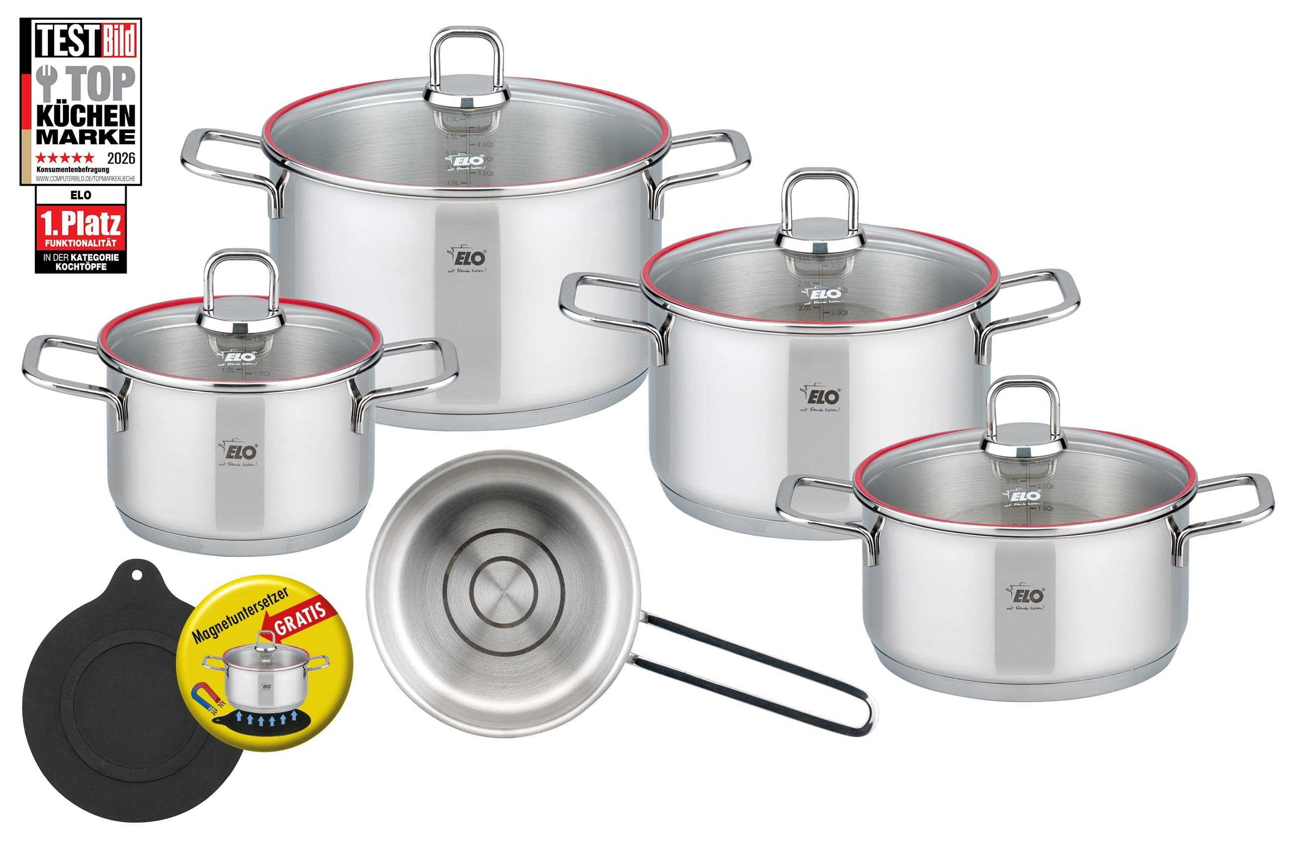 Topf-Set ELO "Excellent" Silber Induktion 5-teilig