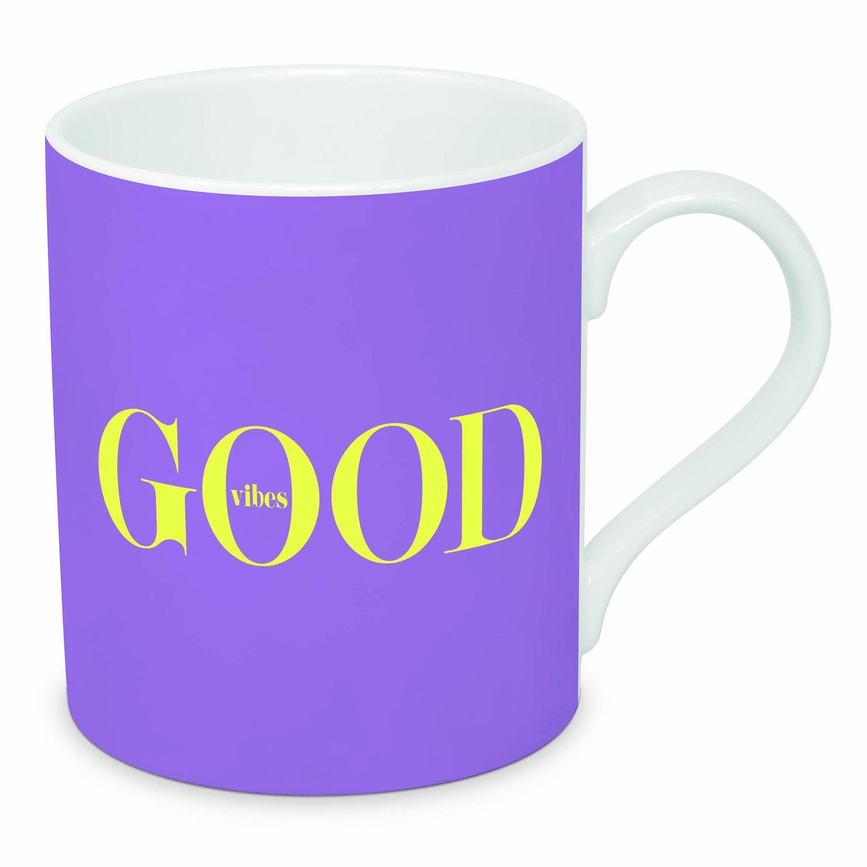Henkelbecher DESIGN@HOME GOOD VIBES Lila Porzellan
