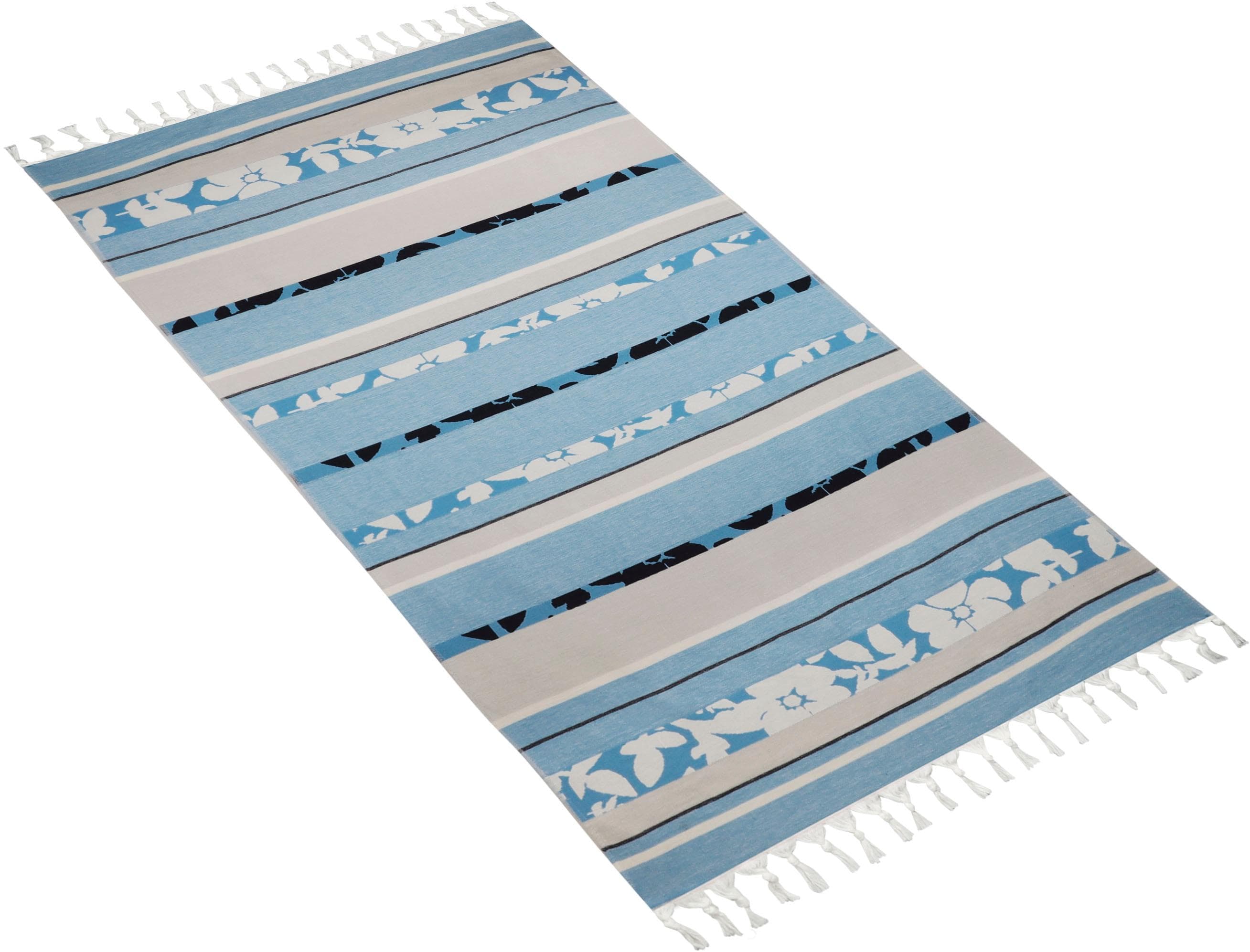 BUGATTI Hamamtuch Adige Blau Floral Muster 100% Baumwolle
