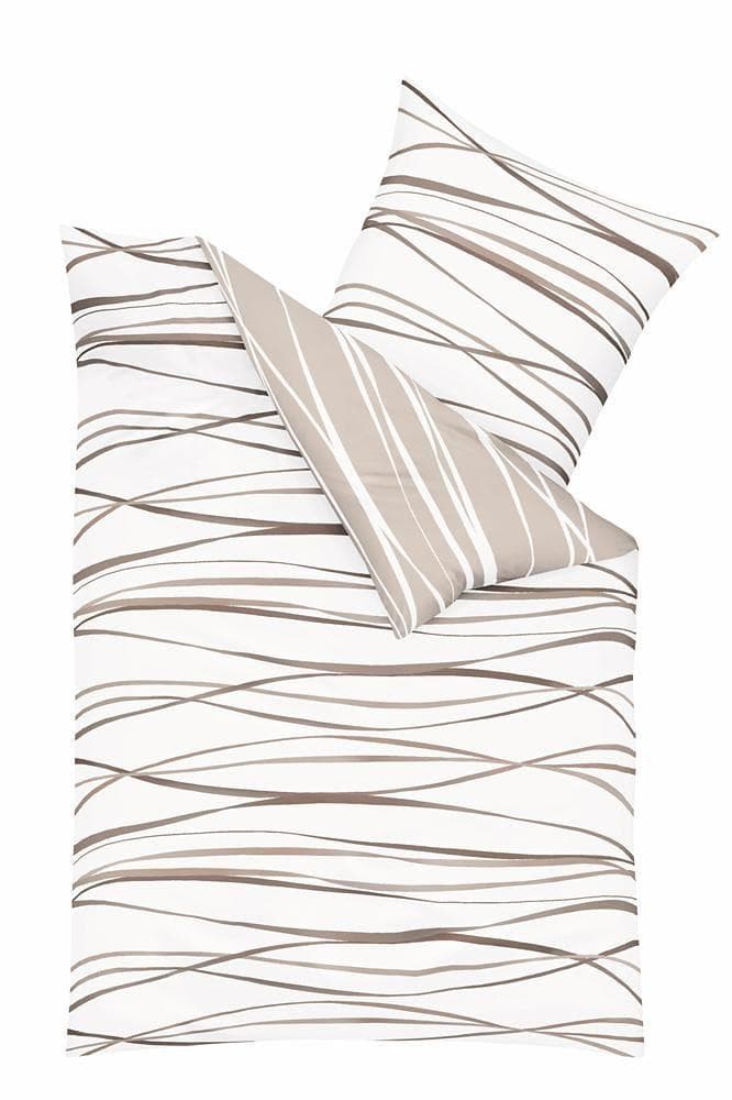 Kaeppel Wendebettwäsche MOTION 100% Baumwolle Beige/Weiß