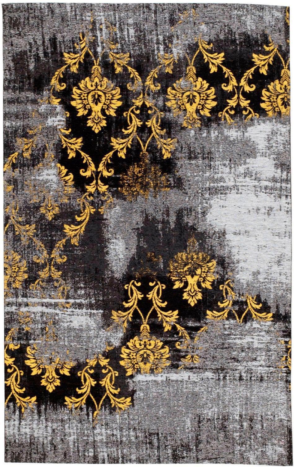 OCI Teppich Diana Melody Grau/Gelb Vintage Kurzflor Flachgewebe