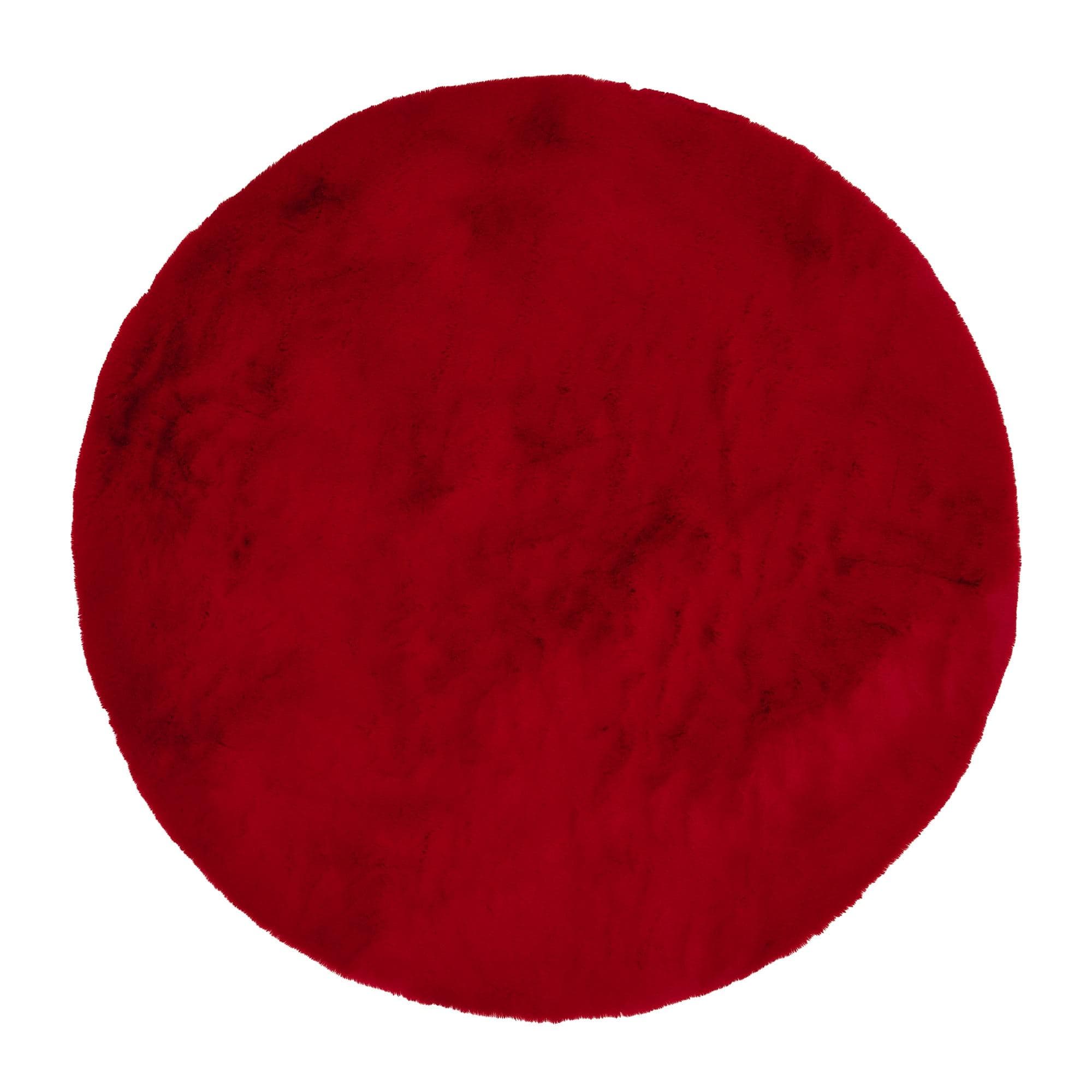 OCI Hochflor-Teppich ROCKY SOFT Rund Rot 120cm