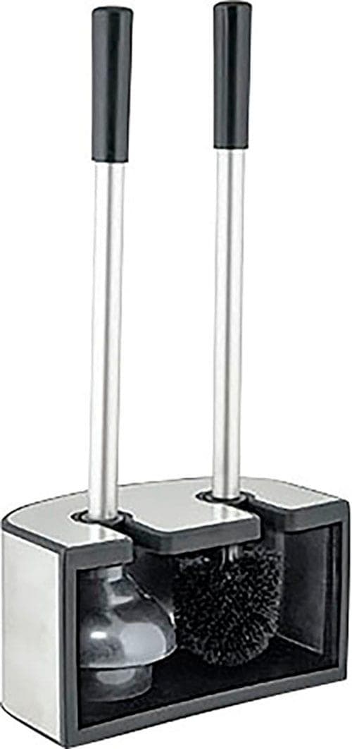 Bischof WC-Garnitur Kendo, Saugglocke und WC-Bürste aus keramikschonendem Silikon, Aluminiumstiel