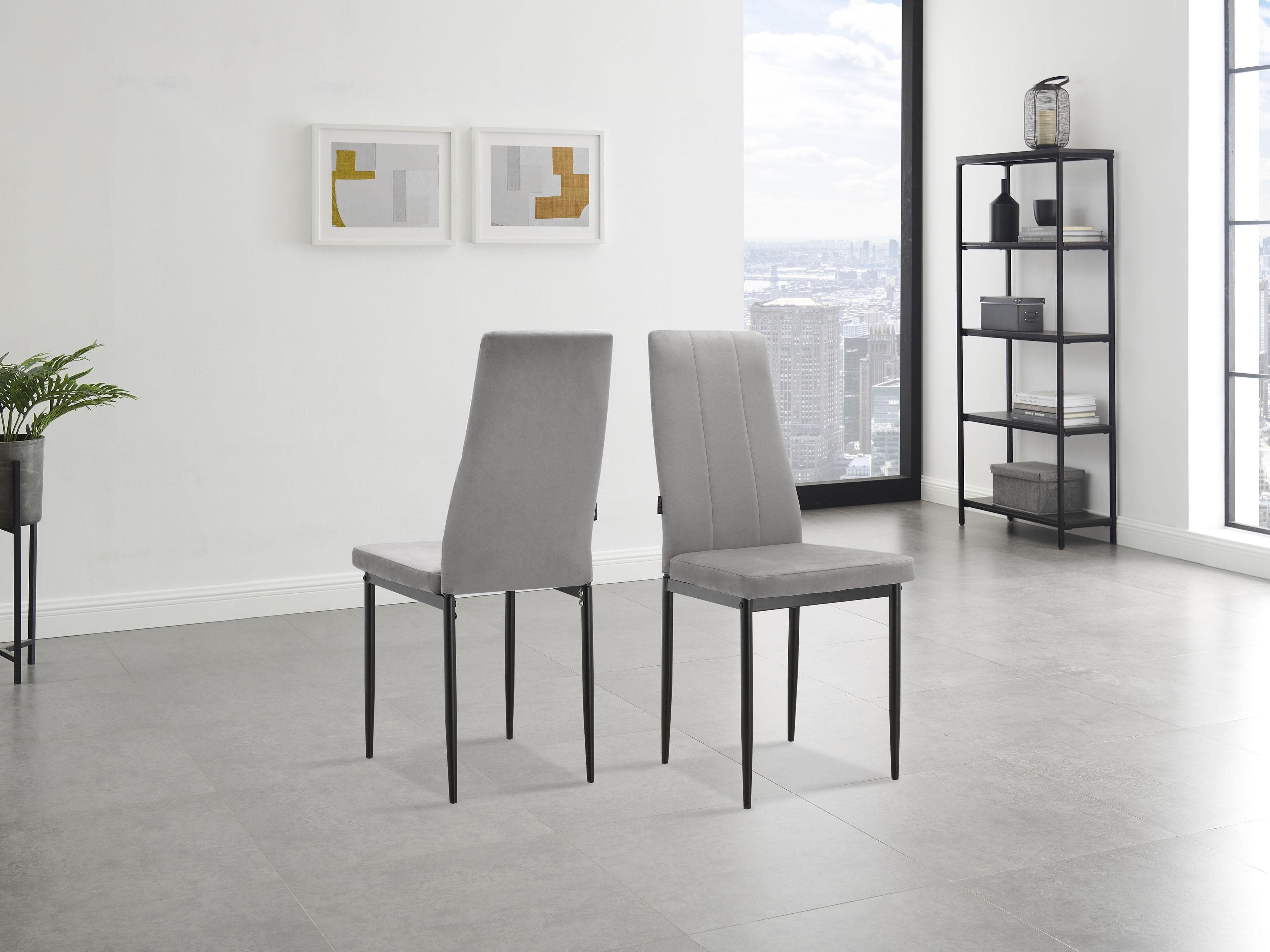 OTTO HOME Esszimmerstuhl Remus Grau Schwarz Samtvelours