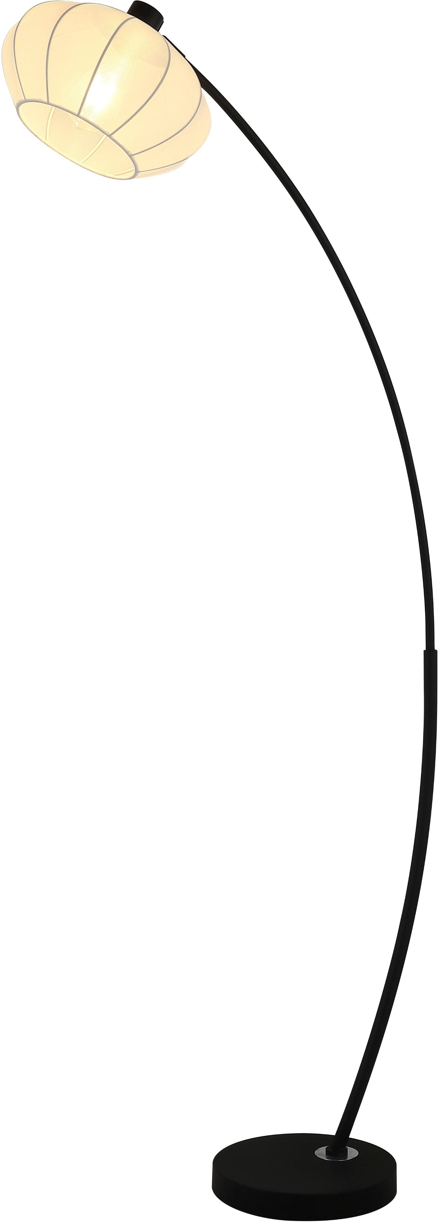 SEARCHLIGHT Stehlampe Strahlende Schwarz-Weiß Edelstahl Stoffschirm