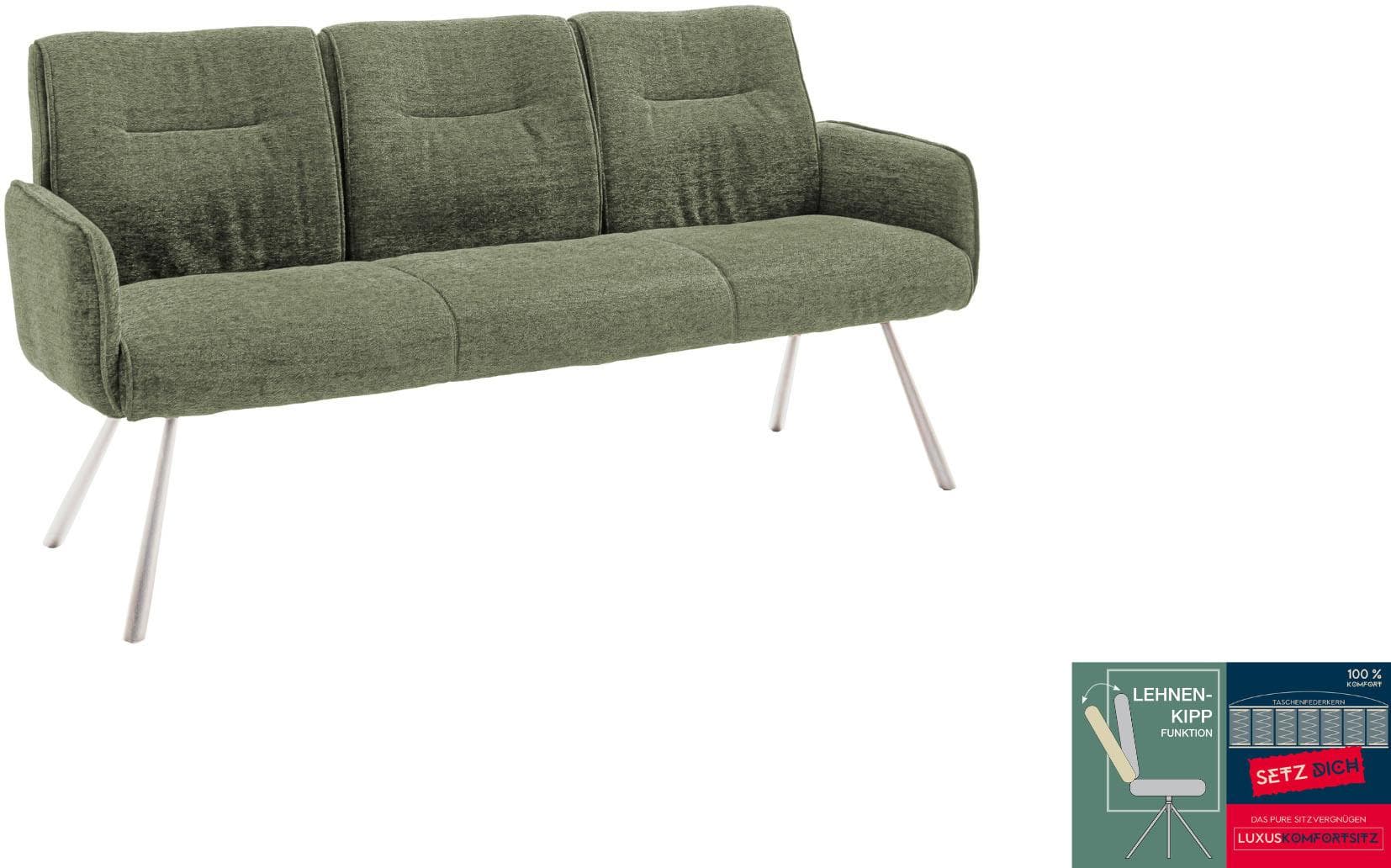 Sitzbank MCA FURNITURE Delane Olive Taschenfederkern