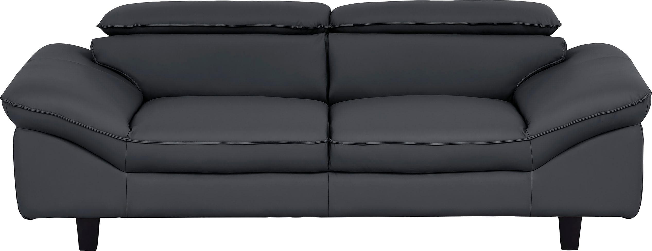 HOME AFFAIRE Pilot 2-Sitzer Sofa Grau Leder mit Kopfteilverstellung