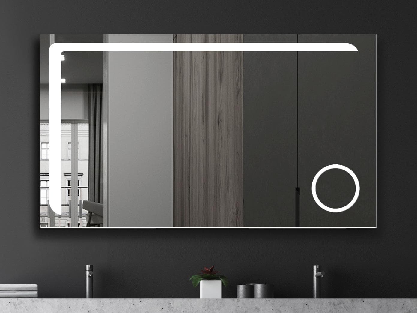 Badspiegel TALOS "Arrow" Silber 3-fach Vergrößerung