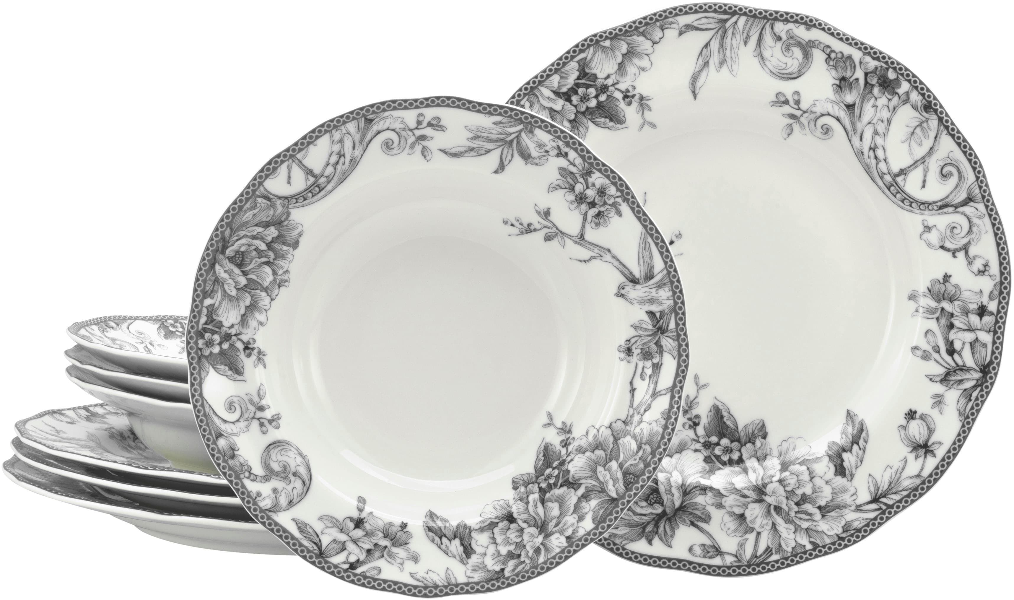 Creatable Tafelservice Adelaide 8-tlg. Grau Porzellan