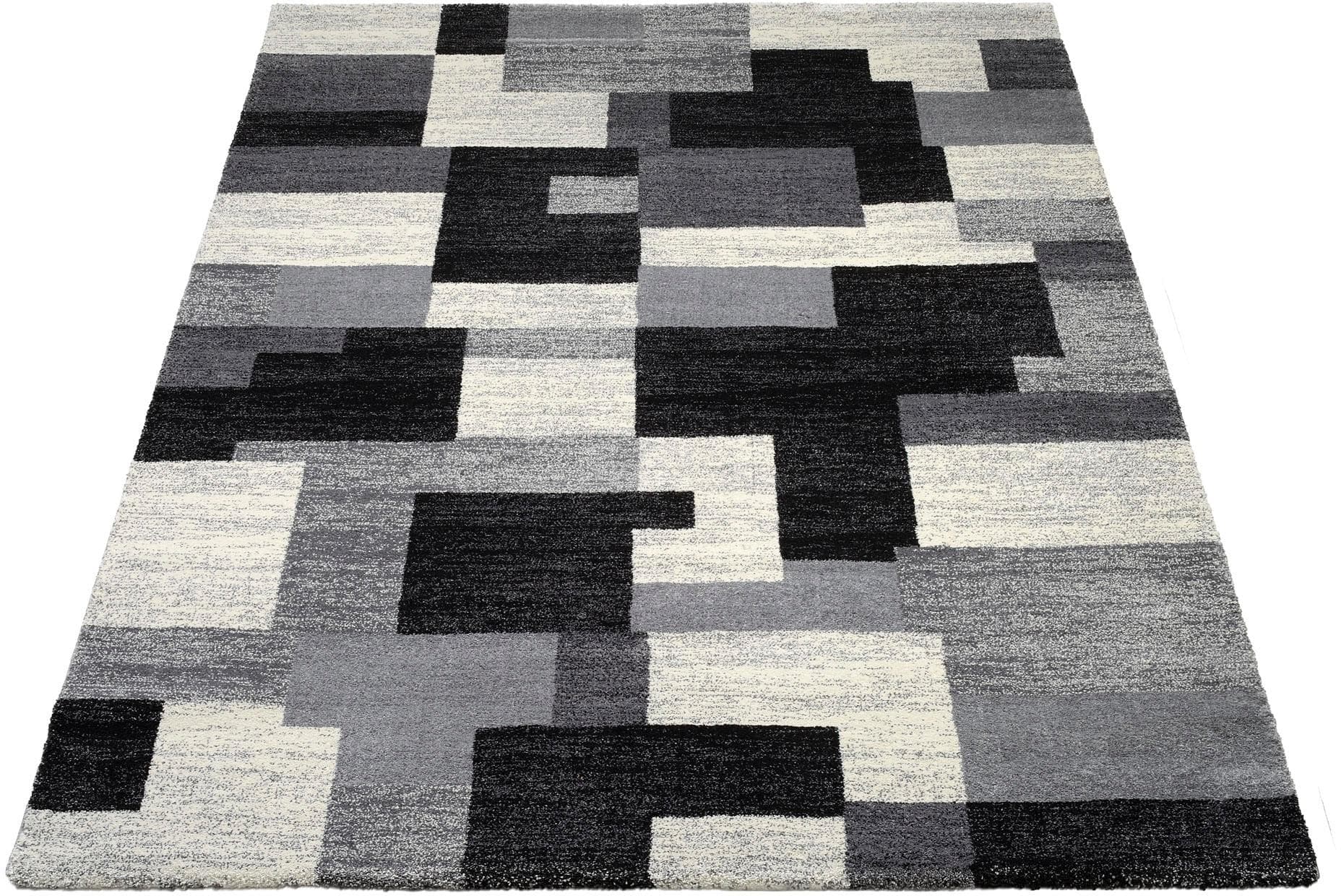 OCI Teppich Steady Allover Grau-Schwarz Mosaik Modern