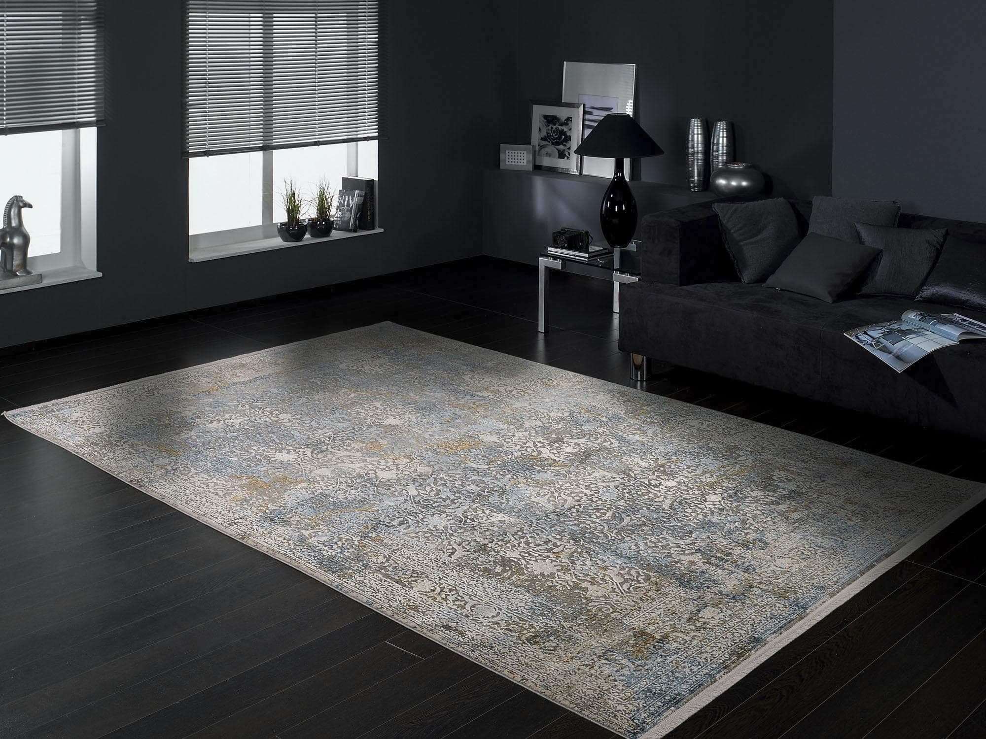Teppich OCI Cava Vintage Blau Viskose 200x290cm