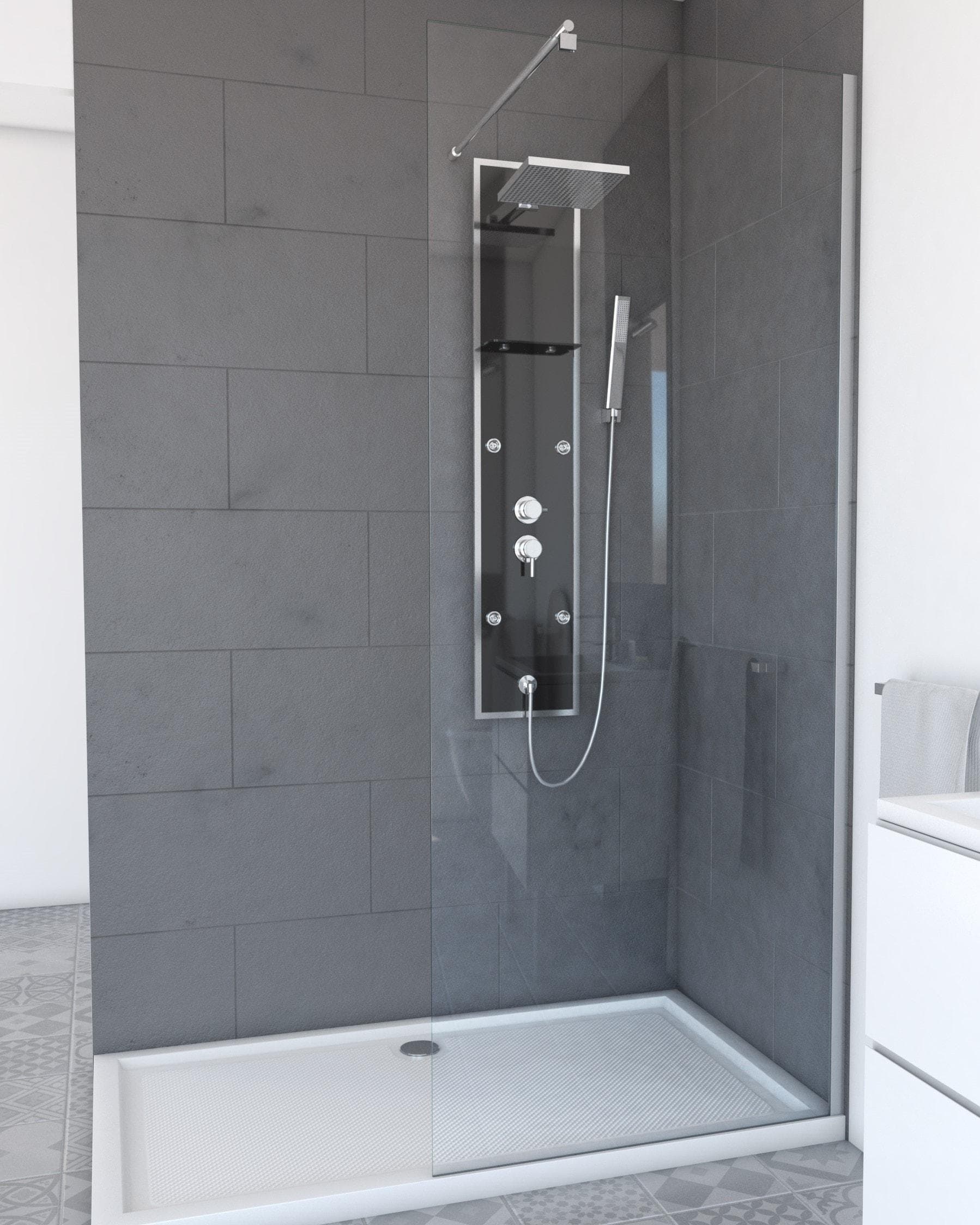 MARWELL PLANO Walk-in-Dusche Silber 200x80 cm