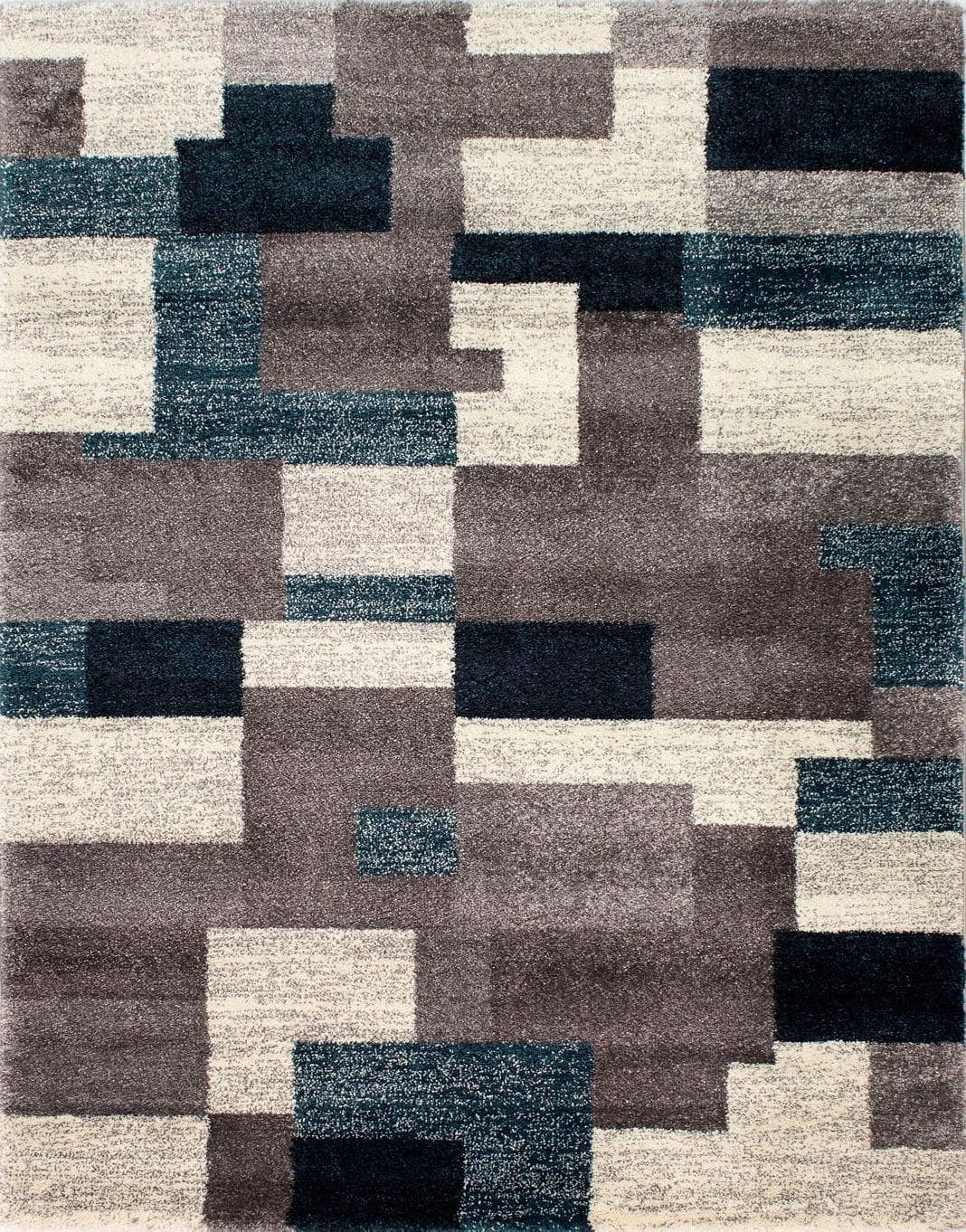 OCI Steady Allover Teppich Blau/Grau Microfaser Wohnzimmer