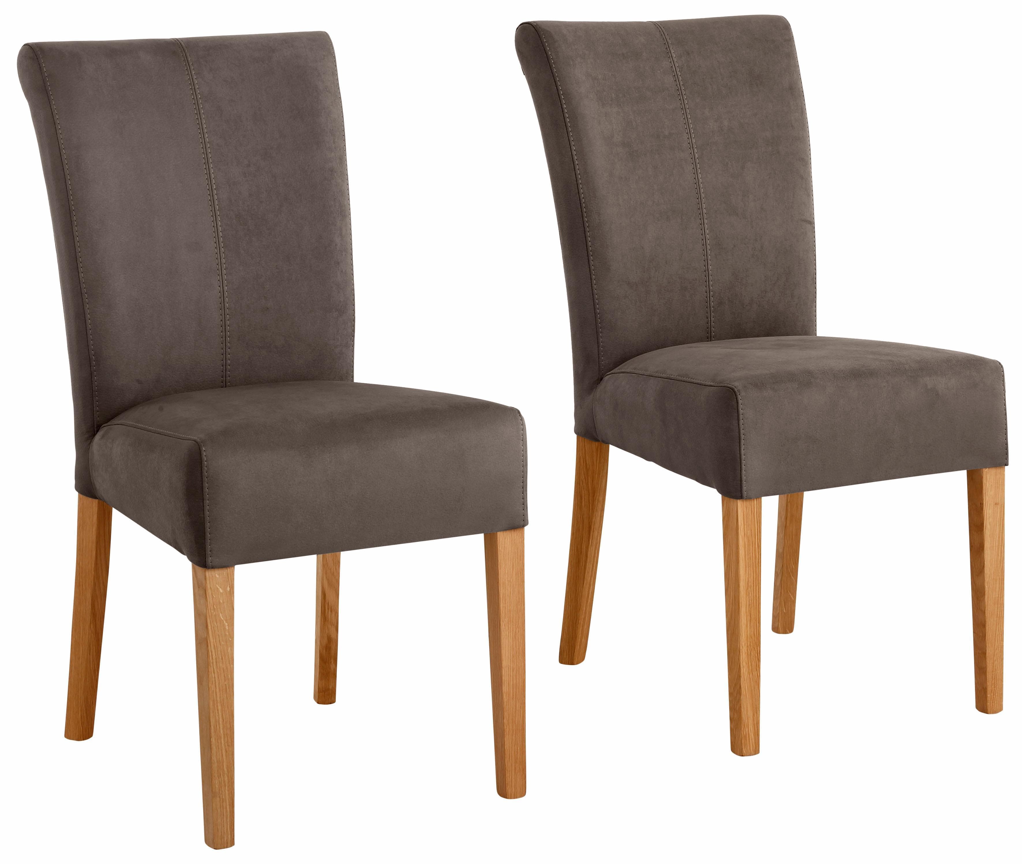 HOME AFFAIRE Queen Polsterstuhl Braun Eiche Massivholz