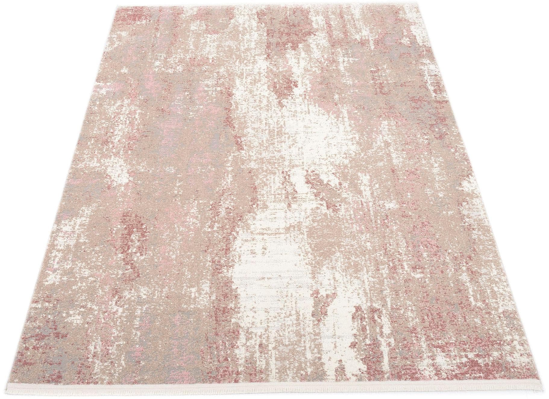 OCI Teppich TOP LARISSA Rosa Creme 3D Optik Kurzflor