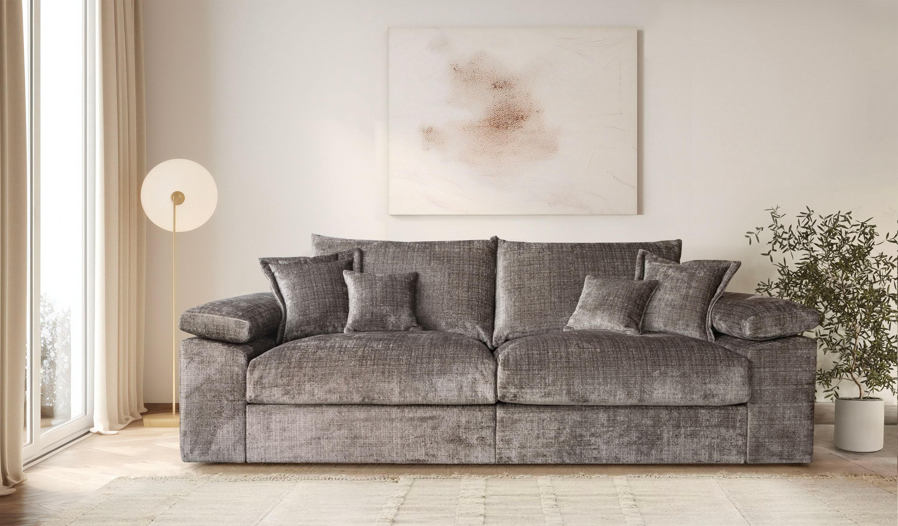 HOME AFFAIRE Big-Sofa Soft&Cosy XL Taupe Chenille
