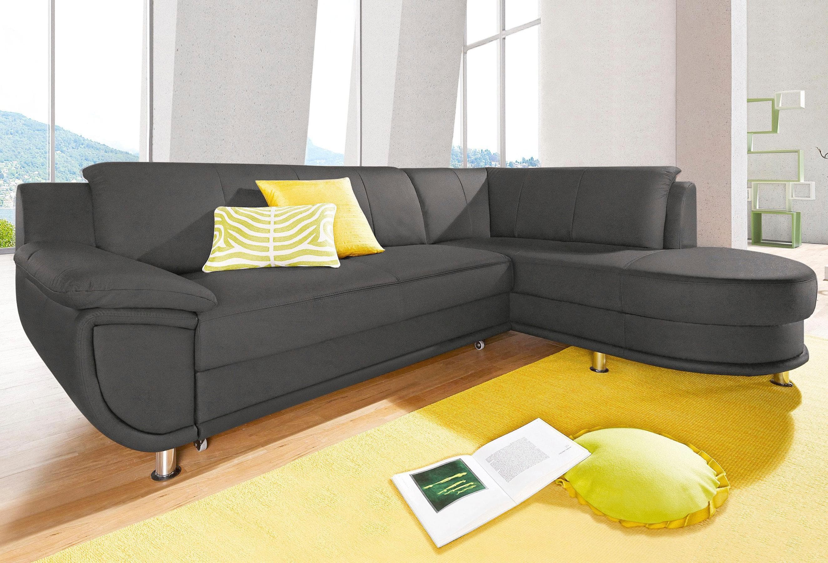 Ecksofa TRENDMANUFAKTUR Rondo L-Form Anthrazit
